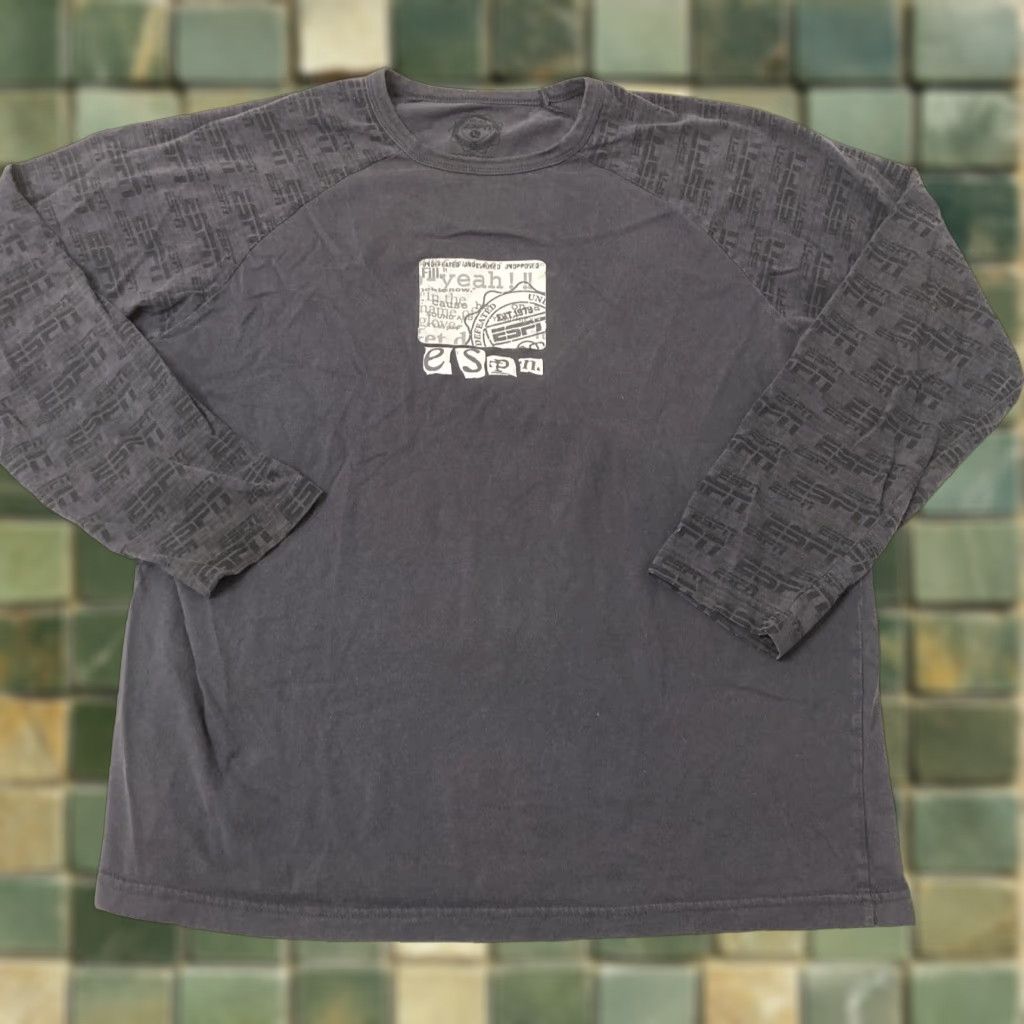 Vintage ESPN T-Shirt Long Sleeve Men L Dark Gray Vintage Sports Shirt Size US L / EU 52-54 / 3 - 1 Thumbnail