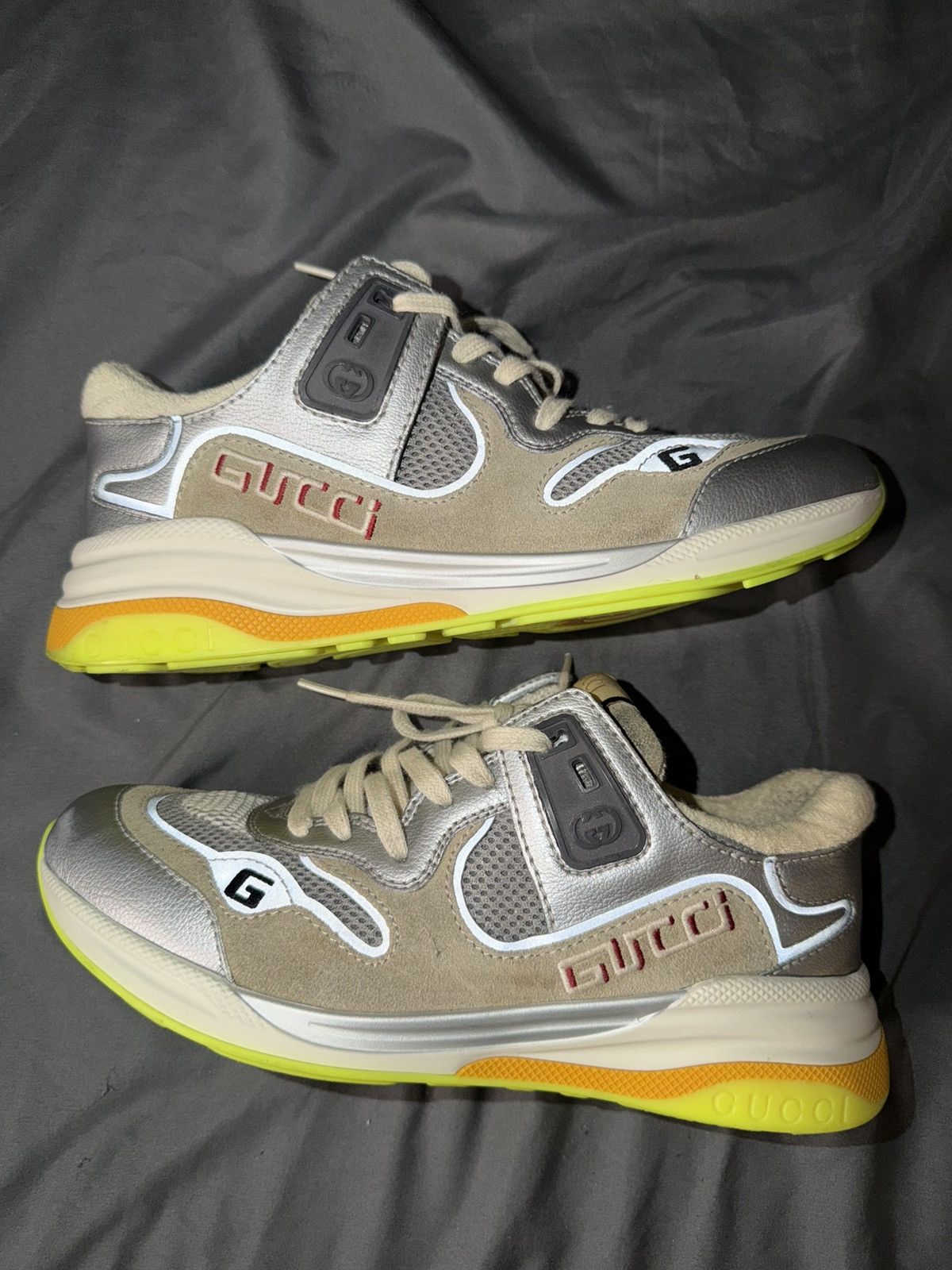 Gucci Gucci Ultraspace ‘Silver Metallic’ Size 6.5 Gucci Size US 8 / EU 41 - 1 Thumbnail