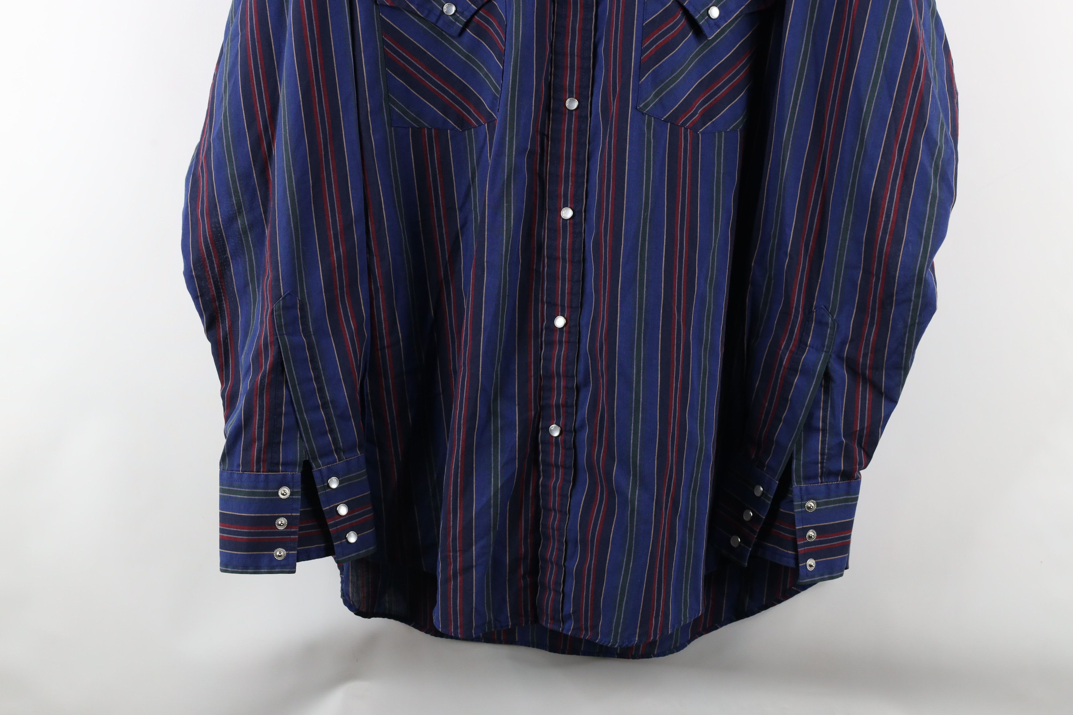 Vintage Vintage 70s Rockabilly Striped Western Snap Button Shirt Size US L / EU 52-54 / 3 - 3 Thumbnail