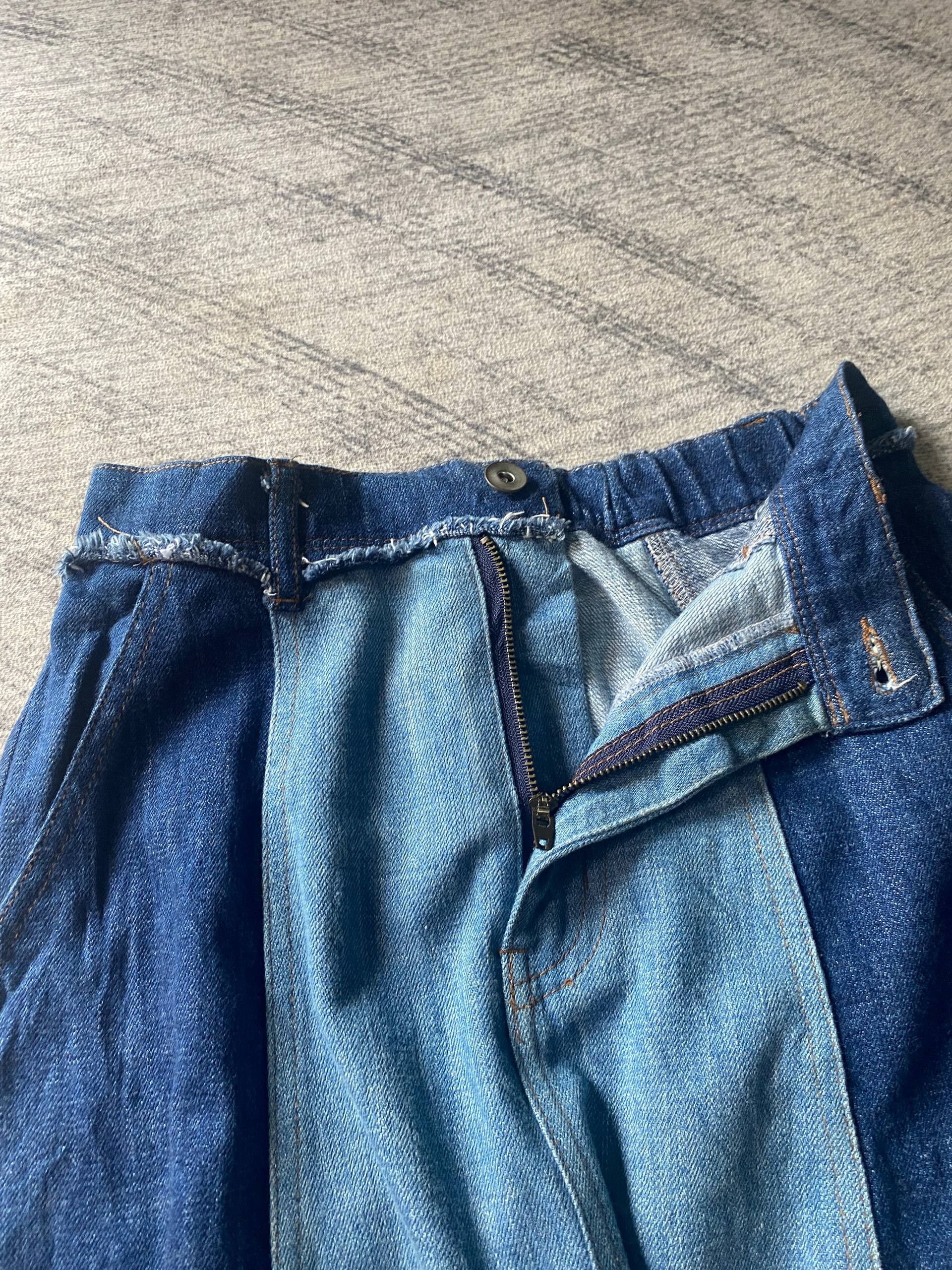 Designer Designer Style Frayed Denim Midi Skirt Size 30" / US 8 / IT 44 - 4 Thumbnail
