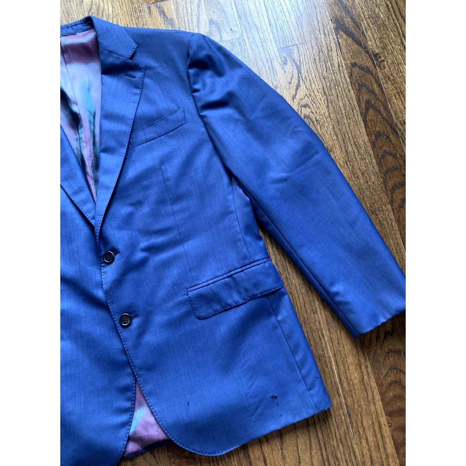 Sid Mashburn Sid Mashburn Wool Blazer Mens 42R Blue Jacket Coat Made In Italy Flaws Chest 42 Wool Sport Coat Blazer Mens Size 42R - 3 Thumbnail