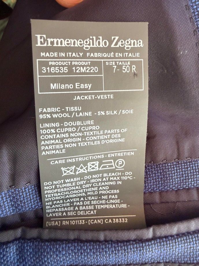 Ermenegildo Zegna Zegna Milano Easy Wool Silk Blazer Size 42R - 7 Thumbnail