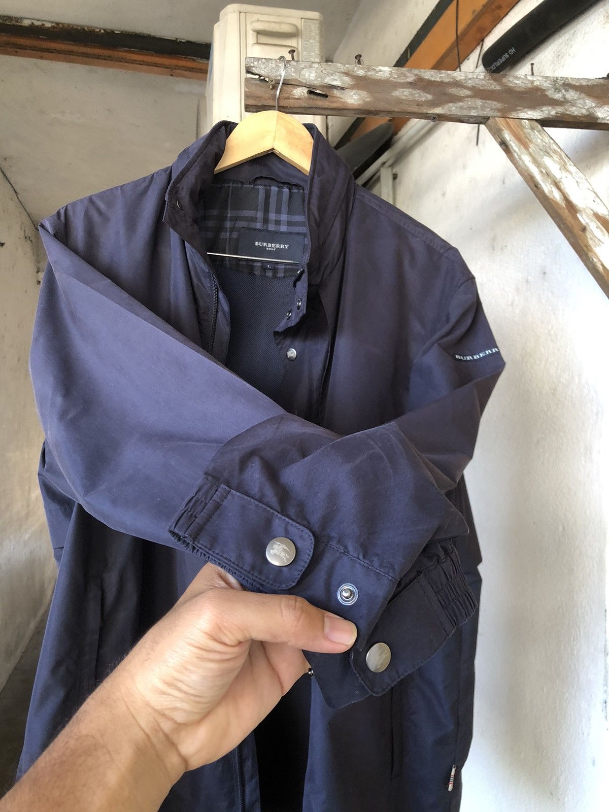 Burberry Vintage 90s Burberry Light Jacket Hoodie Size US L / EU 52-54 / 3 - 7 Thumbnail