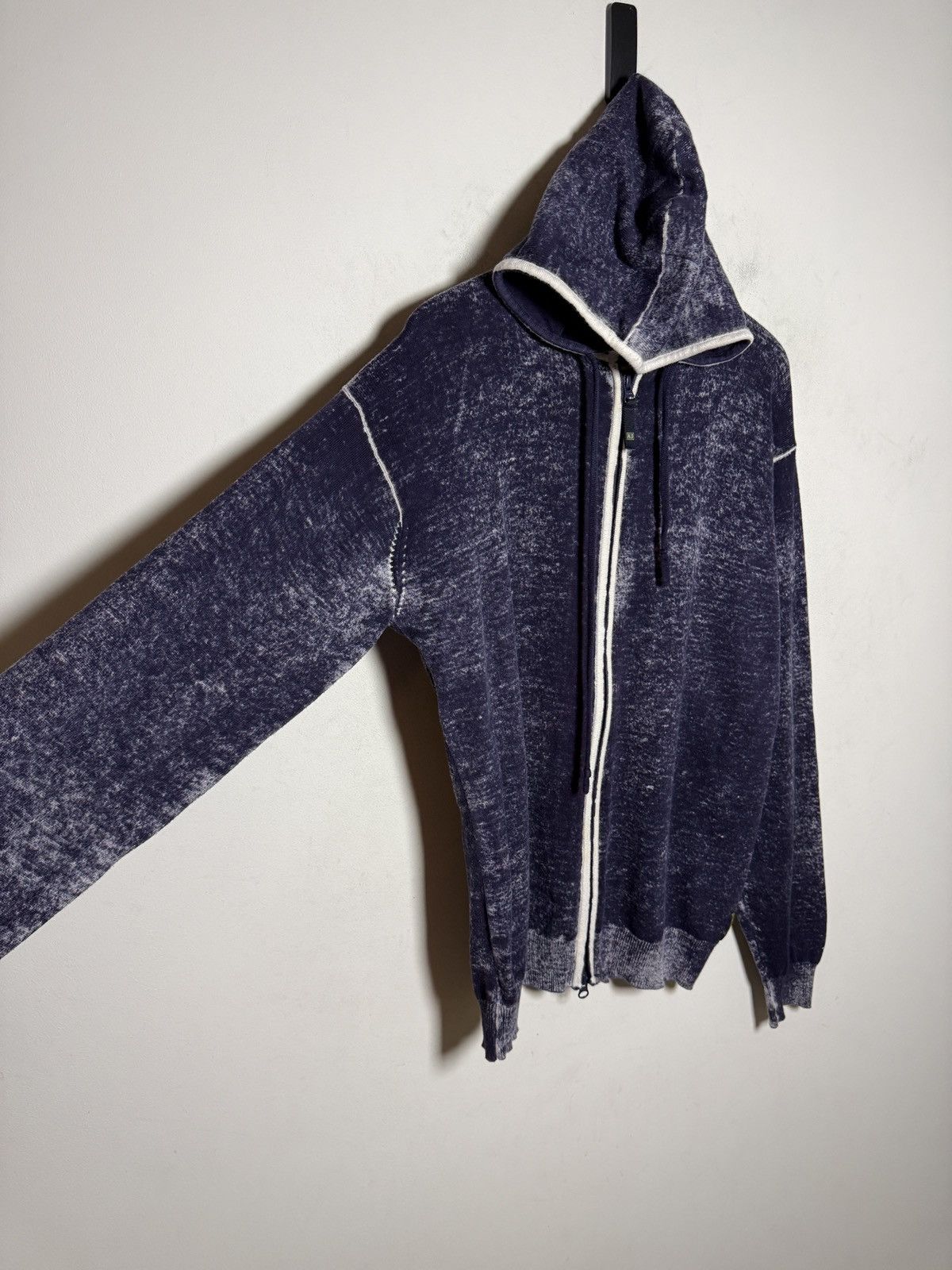 Giorgio Armani Armani Jeans zip hoodie in a washed navy tone hand corrosion Size US L / EU 52-54 / 3 - 4 Thumbnail