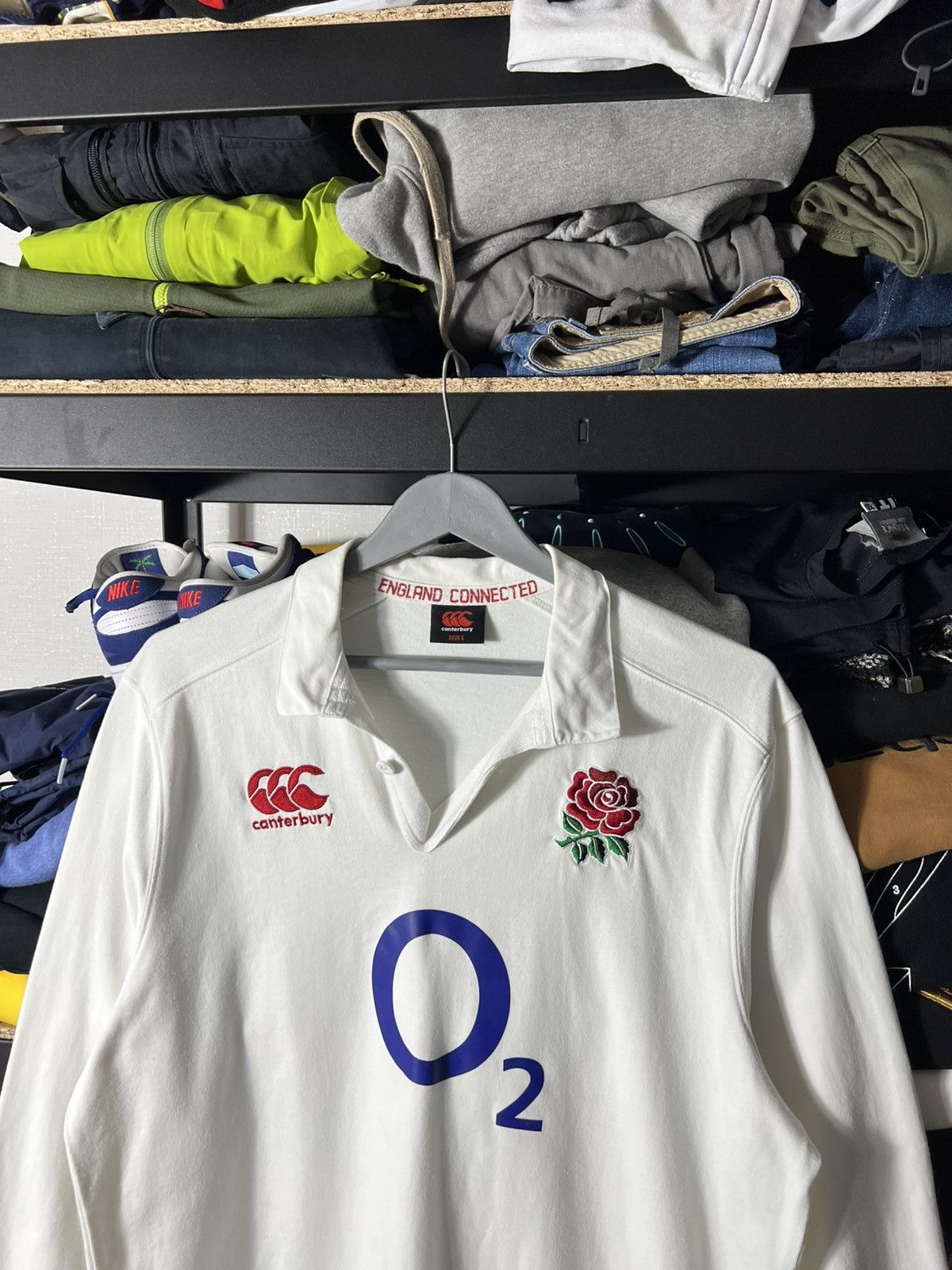 Canterbury of New Zealand 🔥 Canterbury England Rugby Longsleeve — White — Size L Size US L / EU 52-54 / 3 - 2 Thumbnail