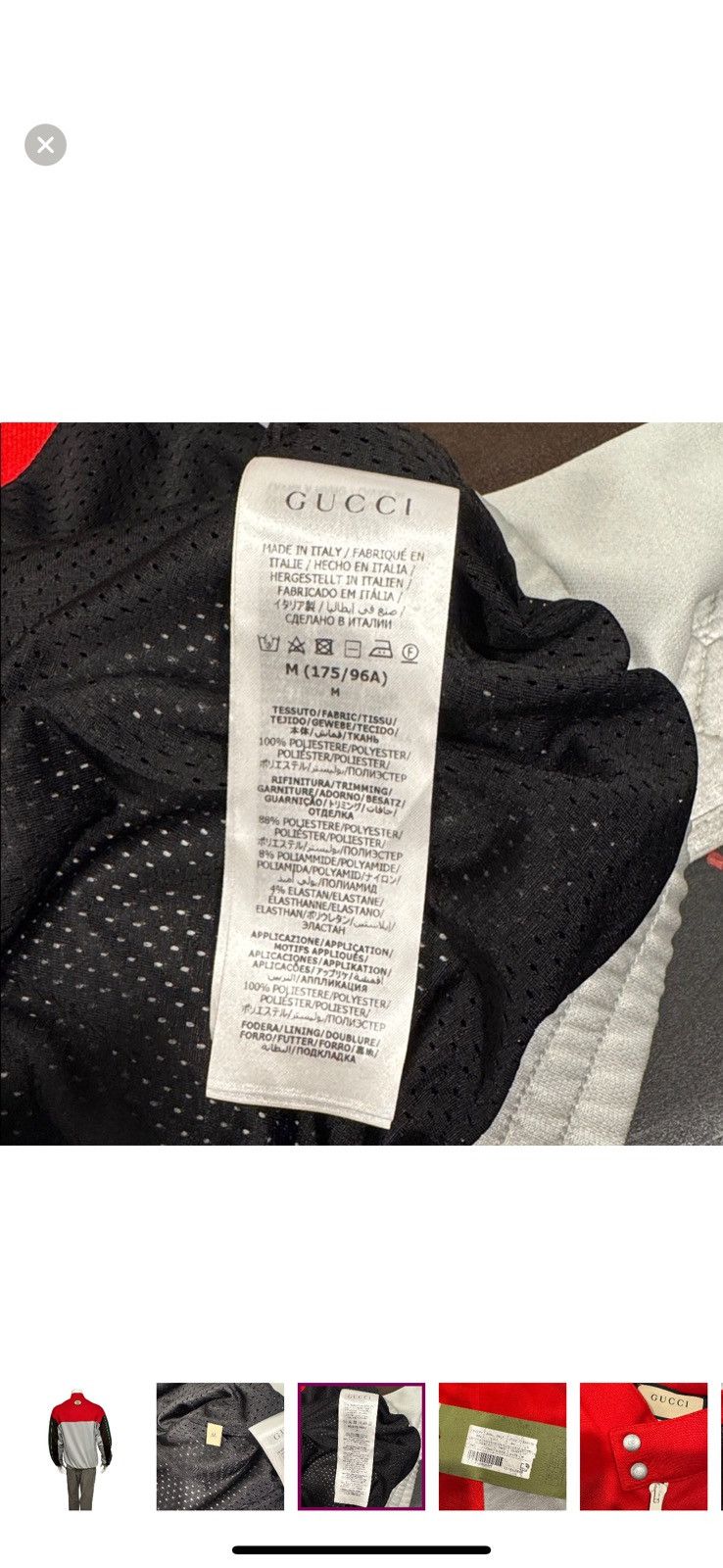 Gucci Gucci Mens Red GG Full Zip Track Jacket Size US M / EU 48-50 / 2 - 5 Thumbnail
