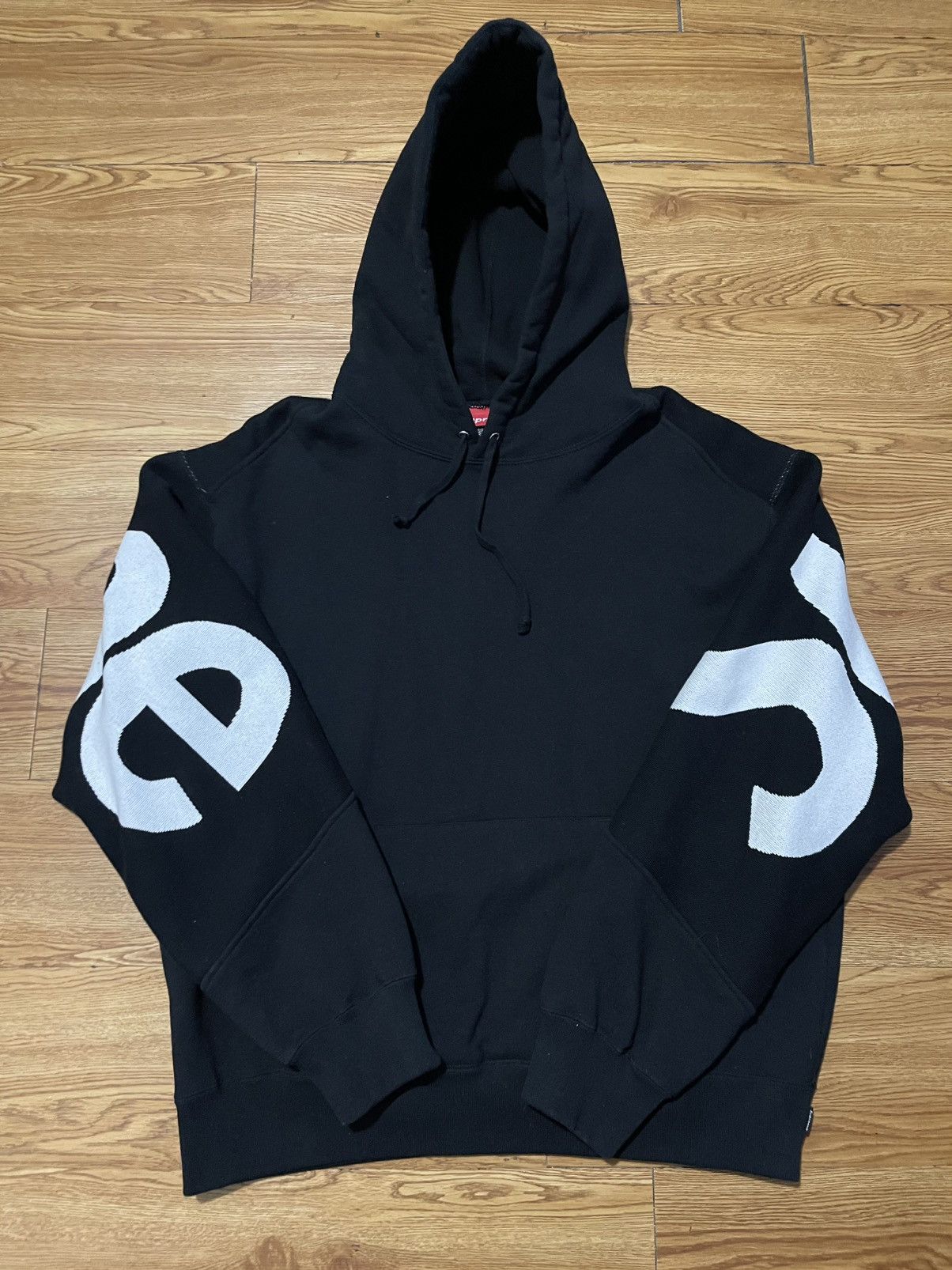 Supreme Big Logo Jacquard Hooded Sweatshirt Black size M