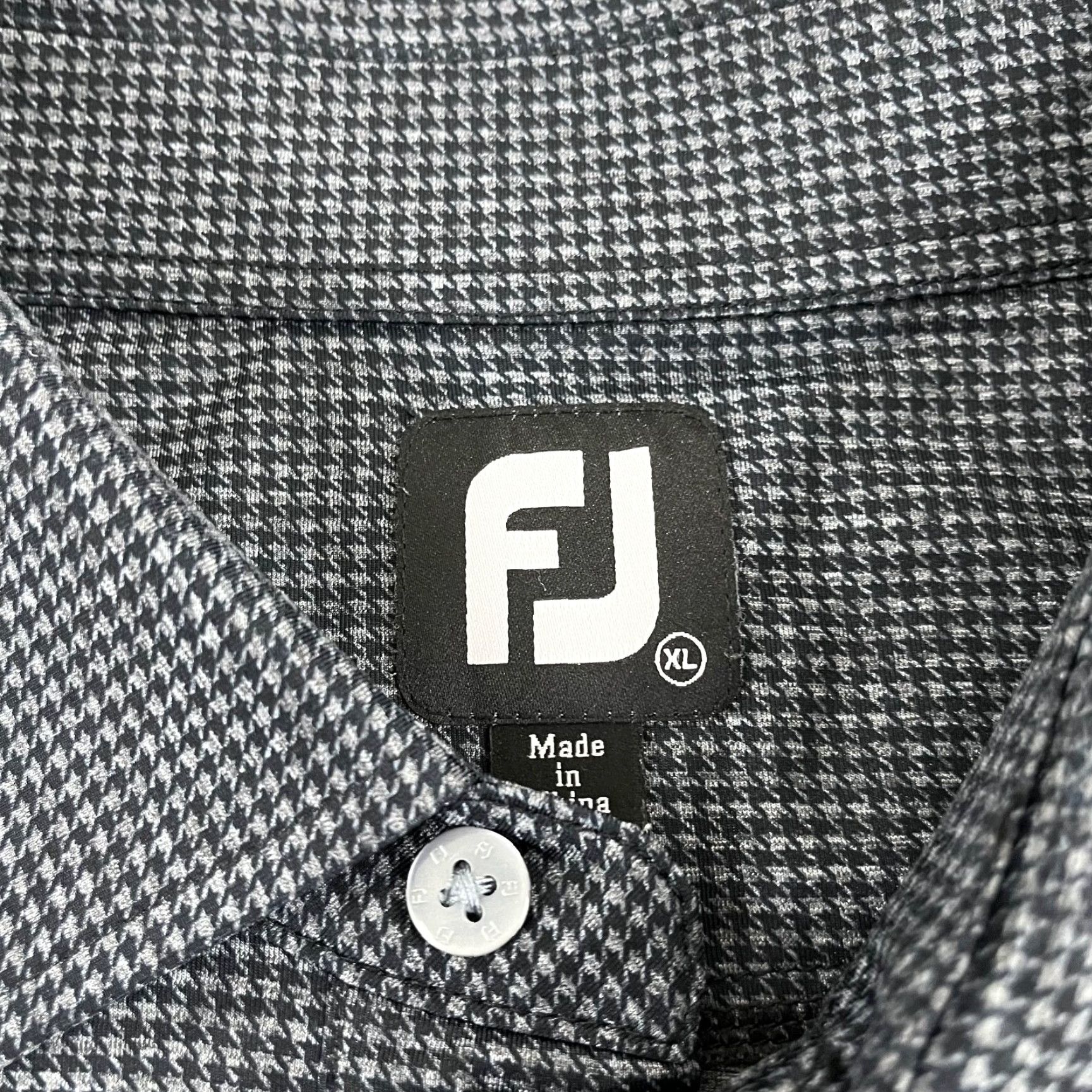 Footjoy FootJoy Shirt Mens XL Black Houndstooth Golf Stretch Performance Mens Size US XL / EU 56 / 4 - 3 Thumbnail