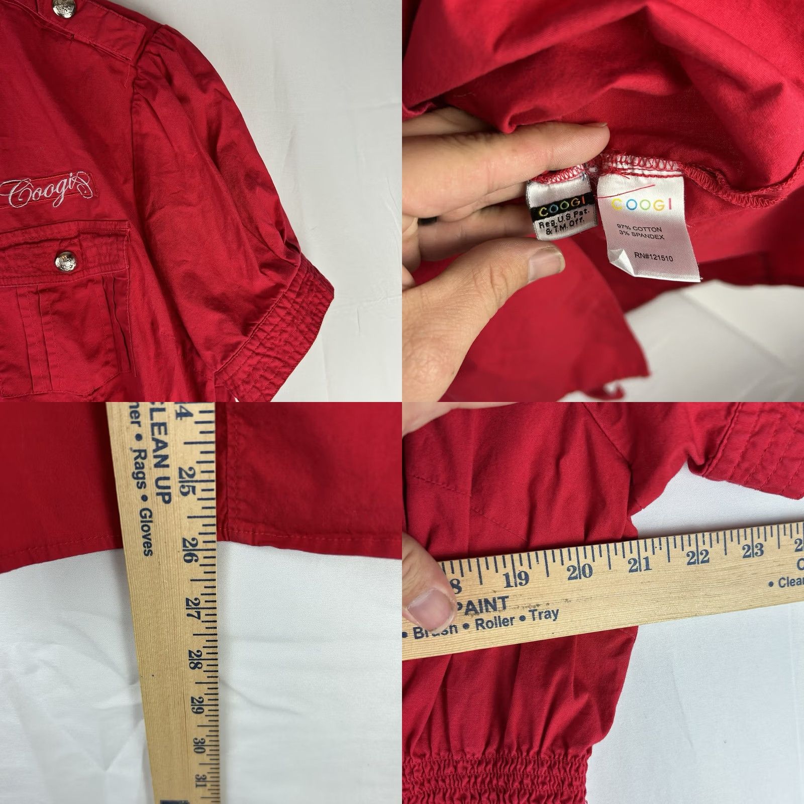 Coogi VINTAGE COOGI Womens 2X Shirt Snaps Front Rhinestone Logo Red Belted 90s Hip Hop Y2K Streetwear Womens Size XXL / US 16-18 / IT 52-54 - 8 Thumbnail