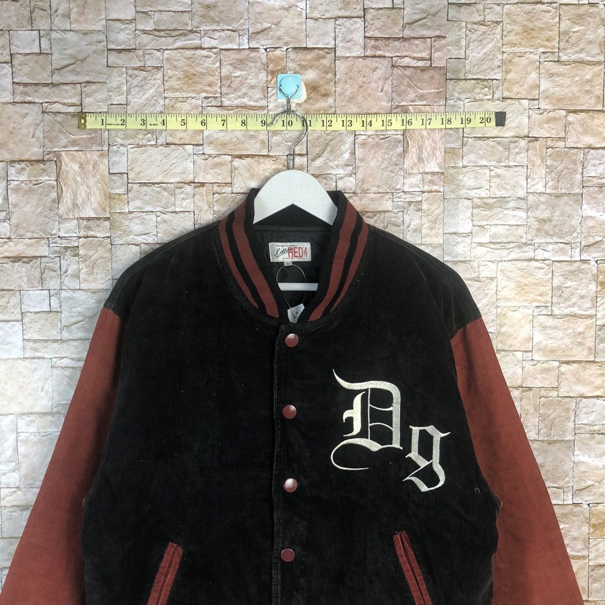 Japanese Brand DL Letter Red 4 Black/Maroon Bomber varsity Jacket #A4 Size US L / EU 52-54 / 3 - 2 Thumbnail