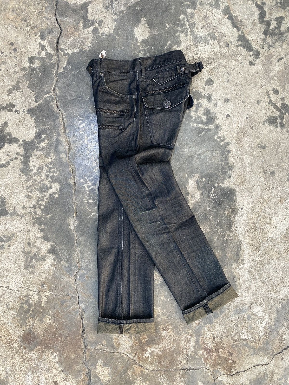 Lee Vintage Lee Rider Zipper Buckle Black Sun Faded Denim Size US 30 / EU 46 - 1 Thumbnail