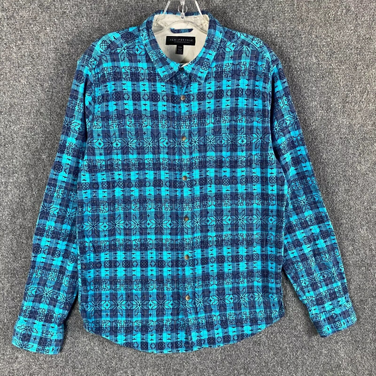 Aeropostale Aeropostale Flannel Shirt Men's M Tattersall Check Aztec Size US M / EU 48-50 / 2 - 1 Thumbnail