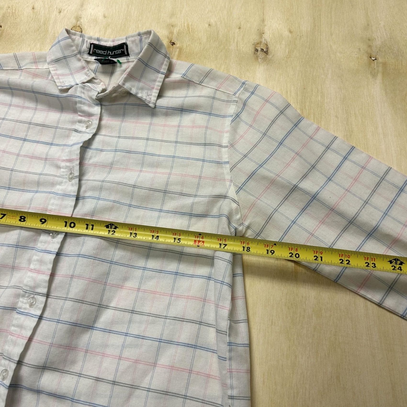 Hunter VINTAGE Reed Hunter Shirt Mens Medium White Woven Check Long Sleeve Button Up Casual Size US M / EU 48-50 / 2 - 6 Thumbnail