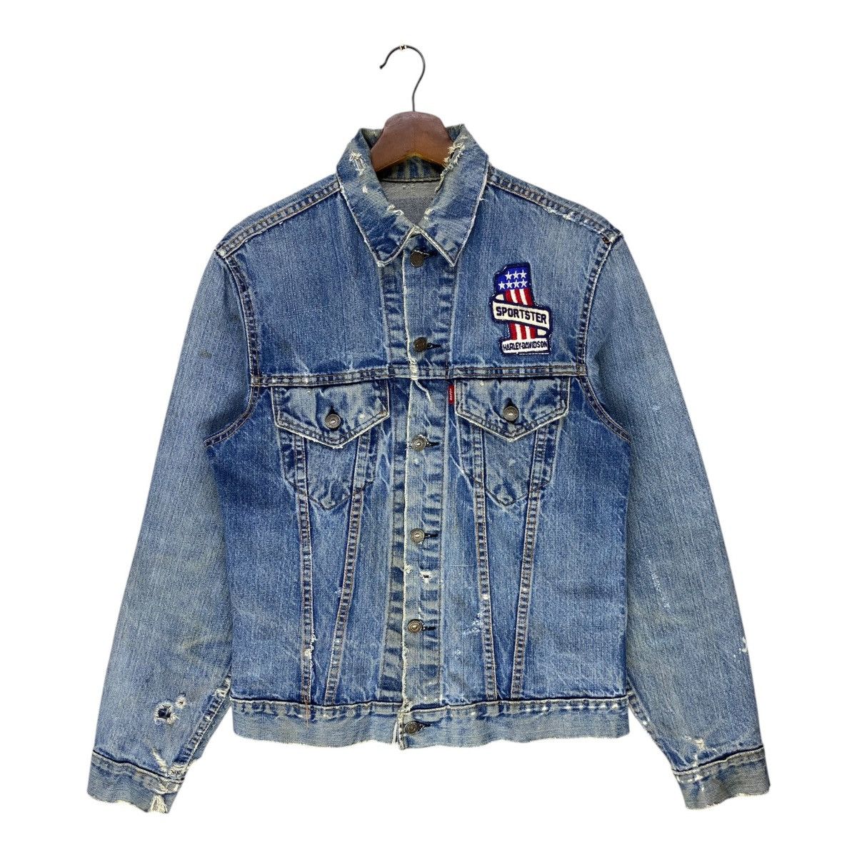 Harley Davidson × Levi's Vintage Clothing Vintage Levis x Harley Davidson Distressed Denim Jacket Size US M / EU 48-50 / 2 - 1 Thumbnail