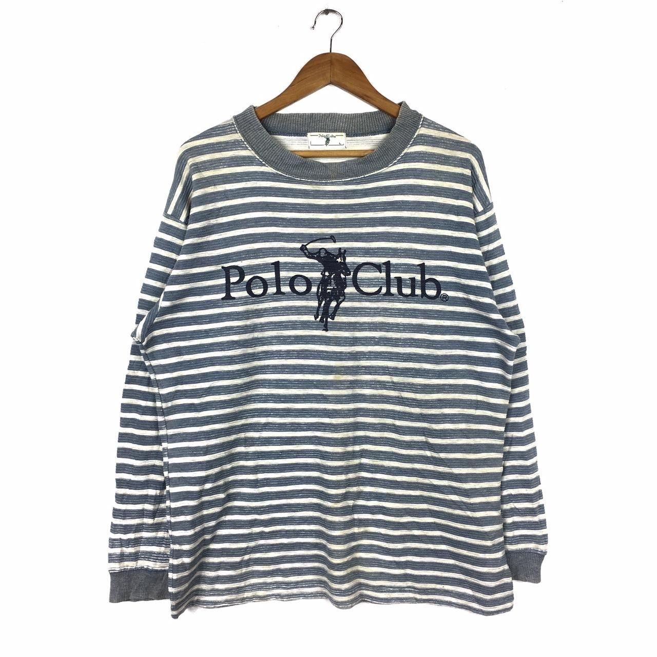 Beverly Hills Polo Club Vtg POLO CLUB Big Pony Striped Sweatshirt Sweater Jumper Size US L / EU 52-54 / 3 - 1 Thumbnail