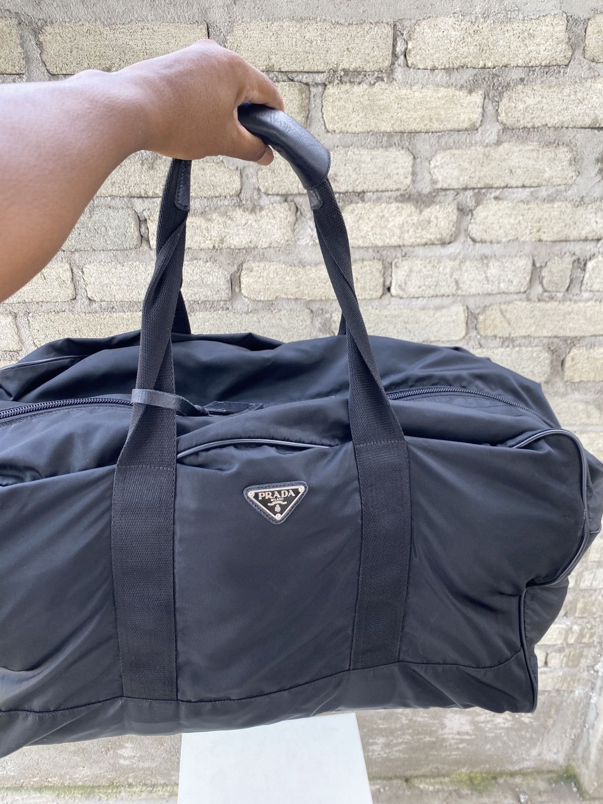 Prada PRADA Duffle Travel Carry Handbag Shoulder Bag Black Nylon Size ONE SIZE - 5 Thumbnail