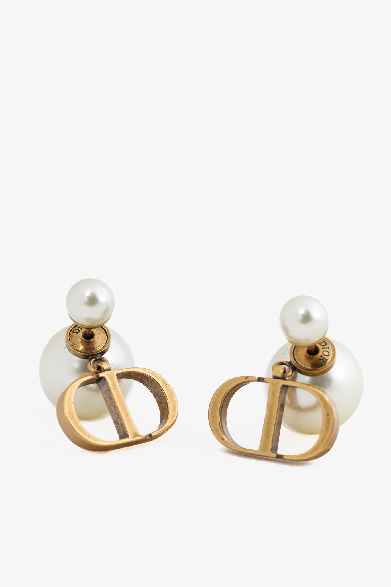 Dior Dior Dior Tribales Antique Gold/Faux-Pearl Earrings Size ONE SIZE - 1 Thumbnail