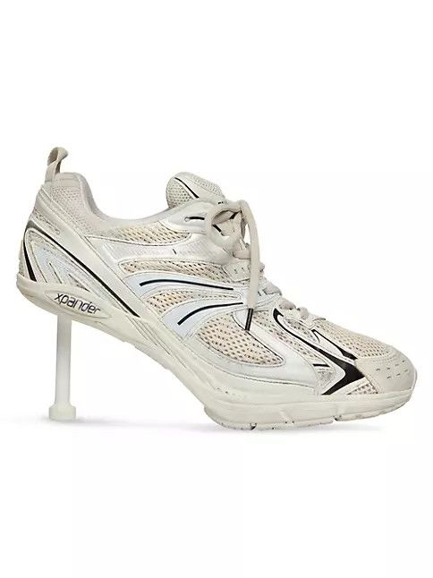 image of Balenciaga O1In1G0324 X-Pander Heel Shoes In White & Black in White/Black, Women's (Size 10)