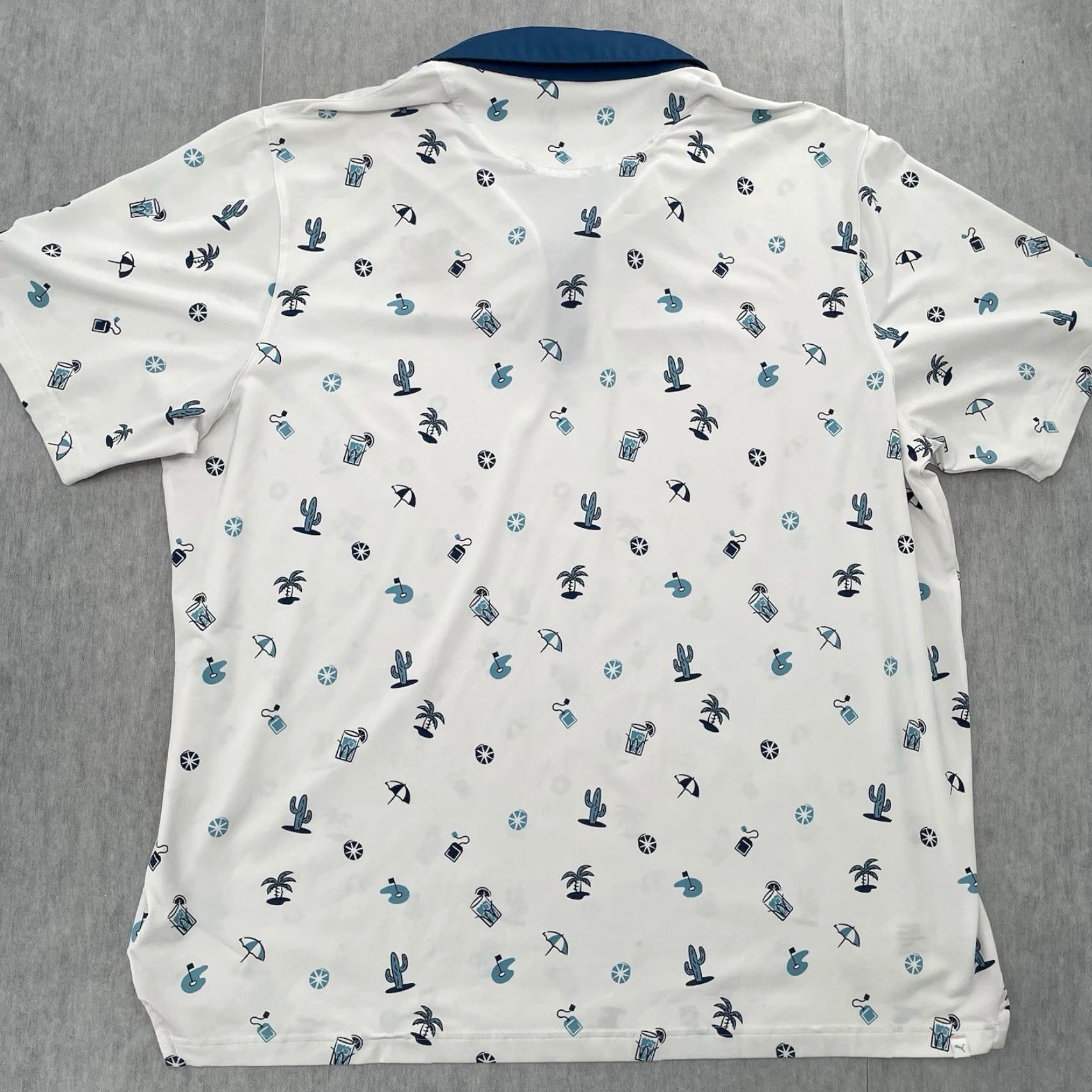 Puma PUMA Golf Polo Shirt Adult 2XL White Allover Print Geometric Arnold Palmer Beach Desert Casual Golf Men 2XL White Polo Mens Size US XXL / EU 58 / 5 - 2 Thumbnail