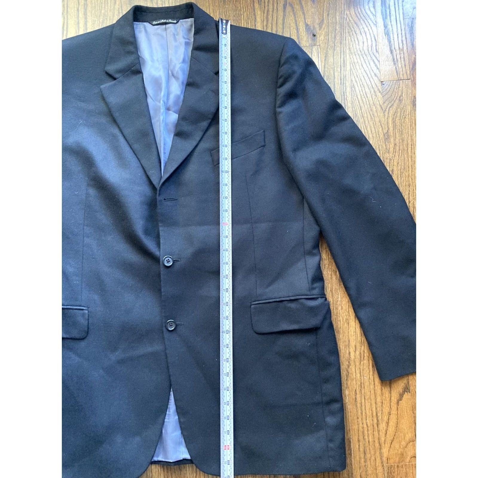 Jack Victor Jack Victor Blazer Mens Size 44L Black Three Button 100% Cashmere Vitalewood Size 44R - 3 Thumbnail