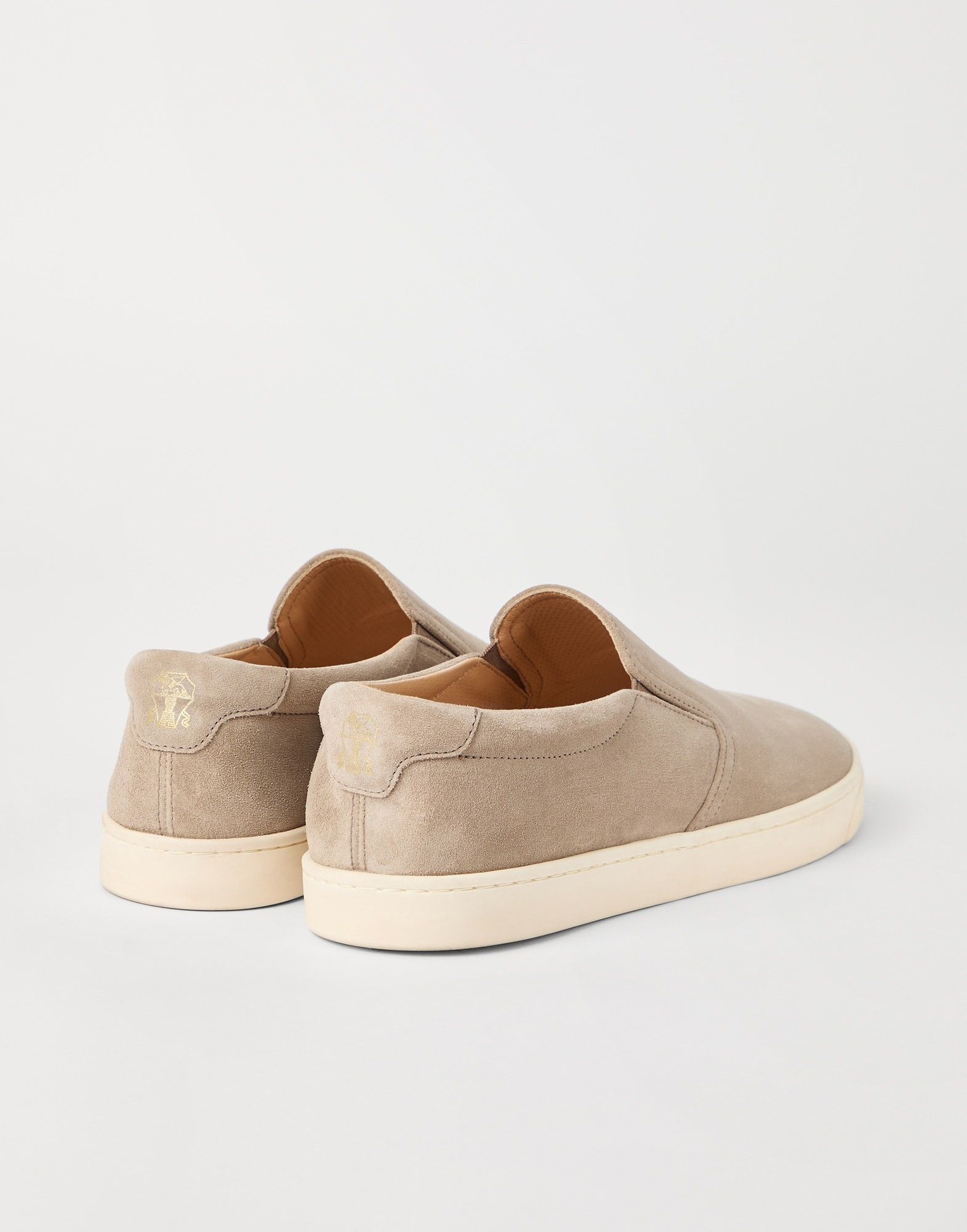 Brunello Cucinelli o1la1rc1a0326 Washed Suede Slip-On in Beige Size US 8 / EU 41 - 3 Thumbnail