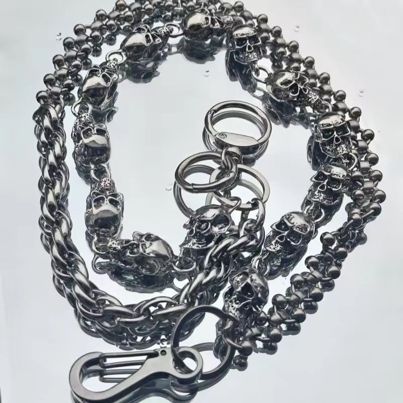 Jewelry Skull Bead Pants Wallet Chain,Y2K Jeans Chain Size ONE SIZE - 3 Thumbnail
