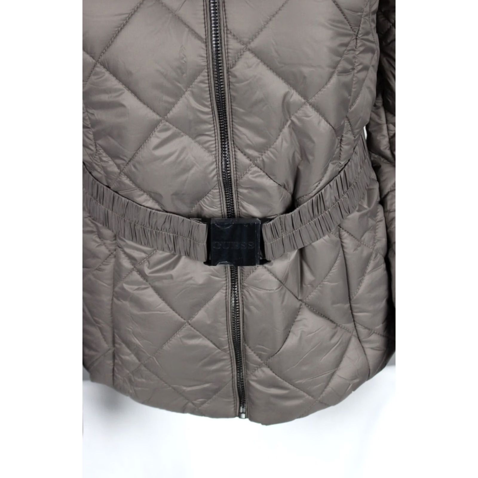 Guess Guess Women's Eco Zaila Puffer Jacket Hooded Belted Equestrian Brown Jacket Size S / US 4 / IT 40 - 3 Thumbnail