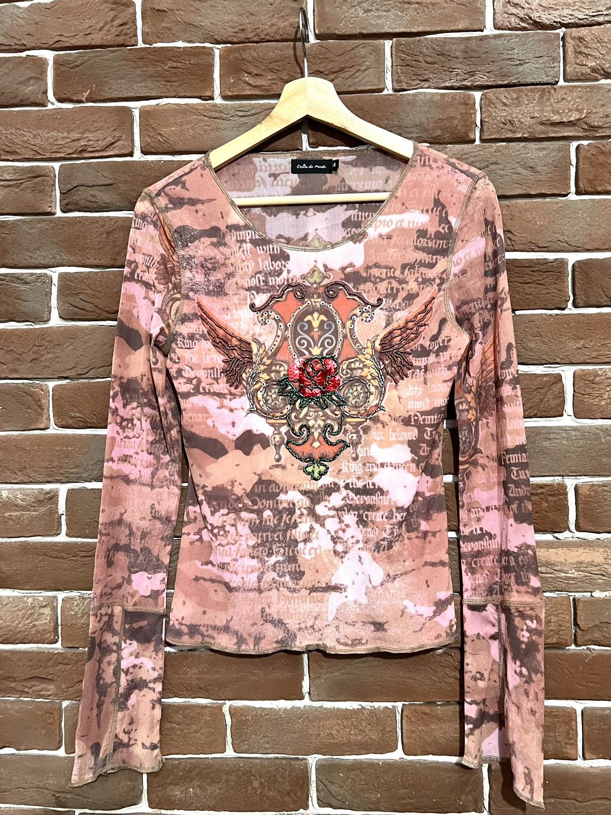 Jean Paul Gaultier Rare Vintage Poem Words Y2K Mesh top like jean paul Gaultier Size M / US 6-8 / IT 42-44 - 1 Thumbnail