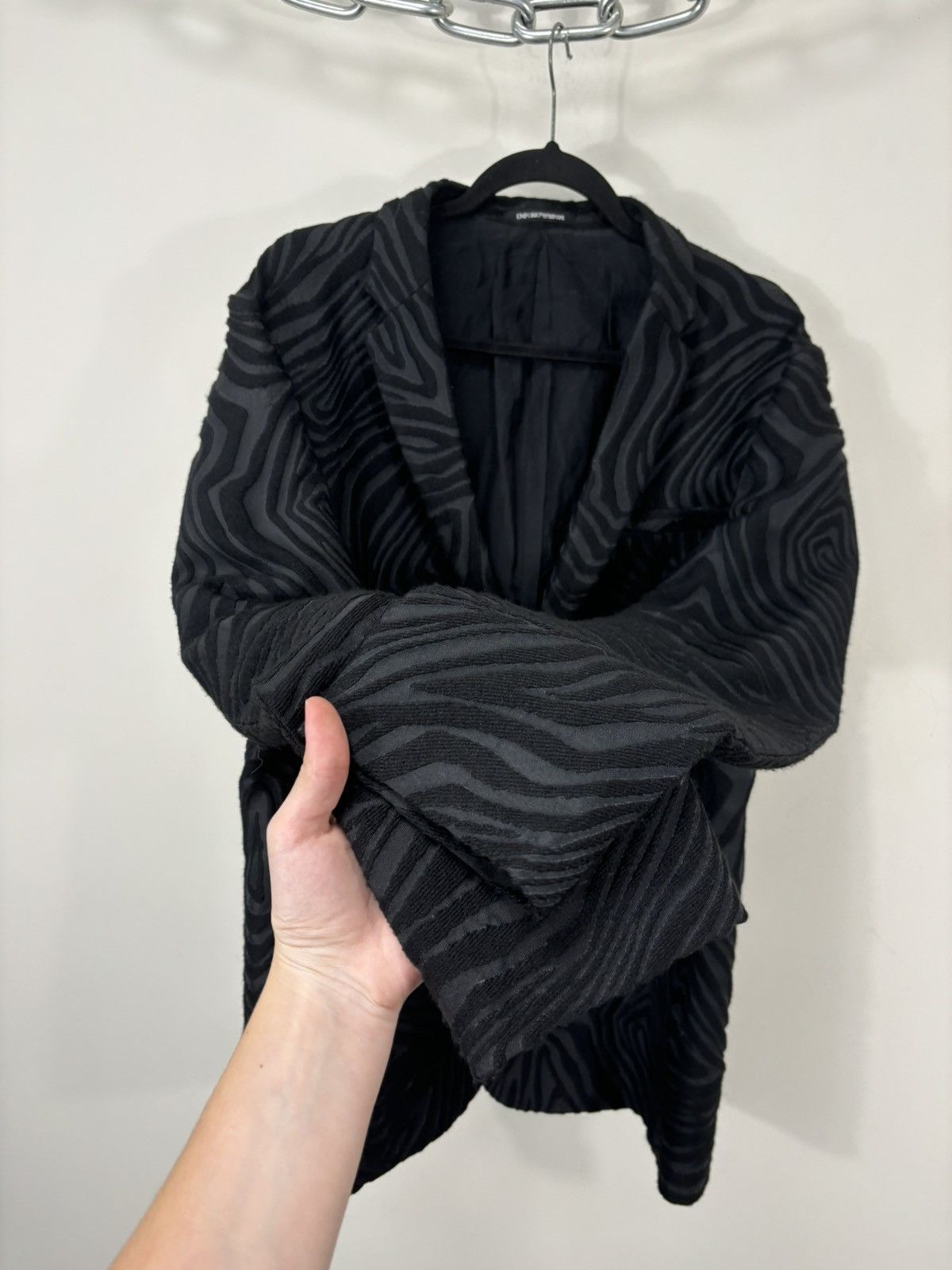 Emporio Armani Emporio Armani Men’s Zebra Jacquard Wool Blend Blazer Jacket Size 46R - 10 Thumbnail