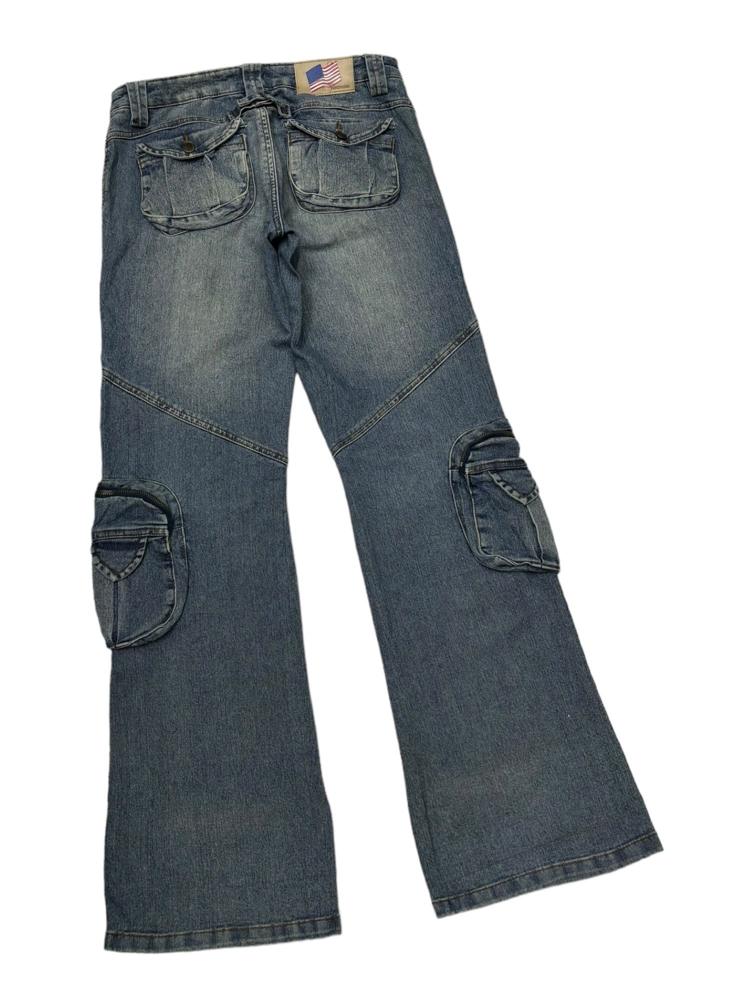 If Six Was Nine 🔥14TH ADDICTION INSPIRE BONDAGE 3D POCKET FLARE CARGO JEANS Size US 31 - 7 Thumbnail