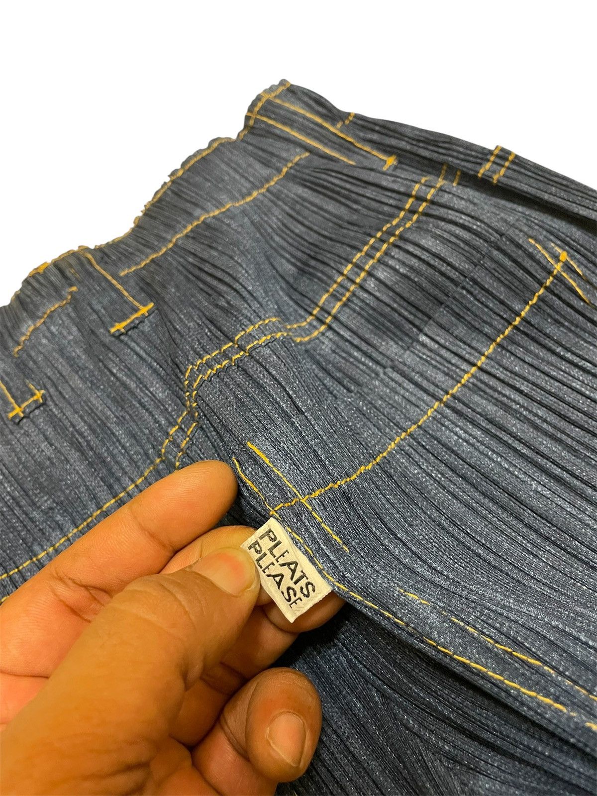 Pleats Please Issey Miyake Pleats Please Denim Transfer Trompe L'oeil Pants Size 34" / US 12 / IT 48 - 9 Thumbnail