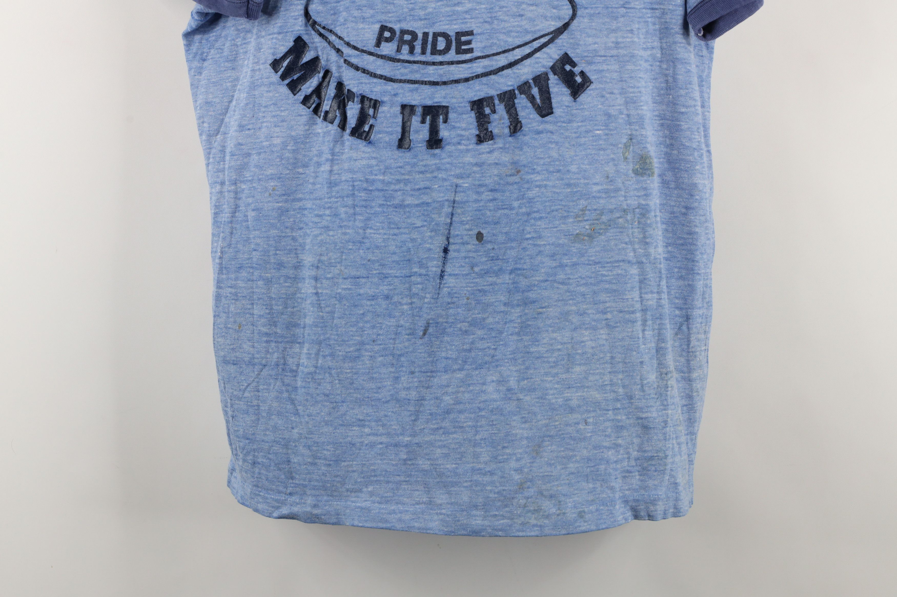 Hanes × Vintage Vintage 70s Hanes Soft Bulldog Football Ringer T-Shirt USA Size US XL / EU 56 / 4 - 3 Thumbnail
