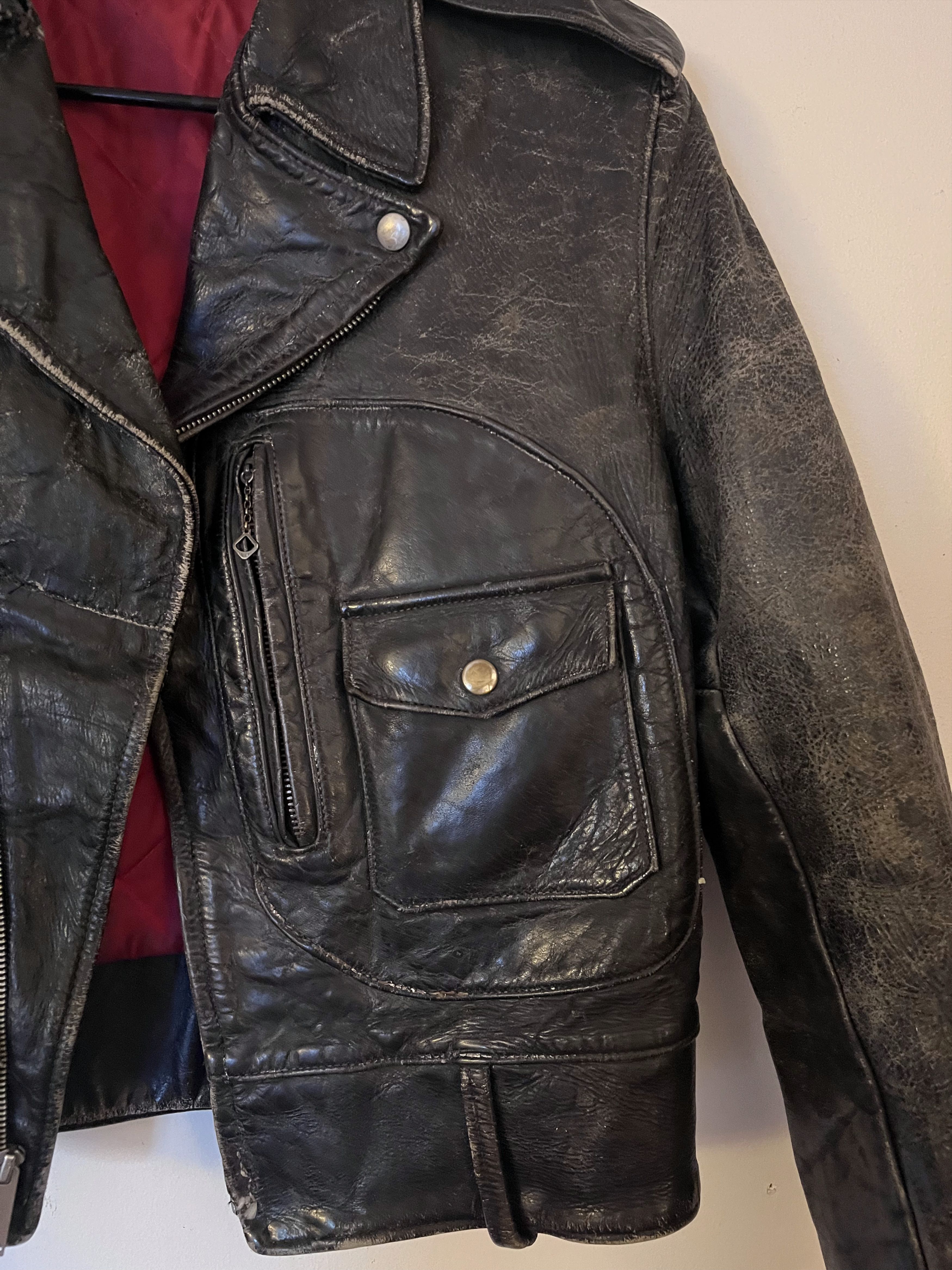 Other 1950s Hercules Steerhide D-Pocket Motorcycle Jacket Size 38 Size US M / EU 48-50 / 2 - 7 Thumbnail