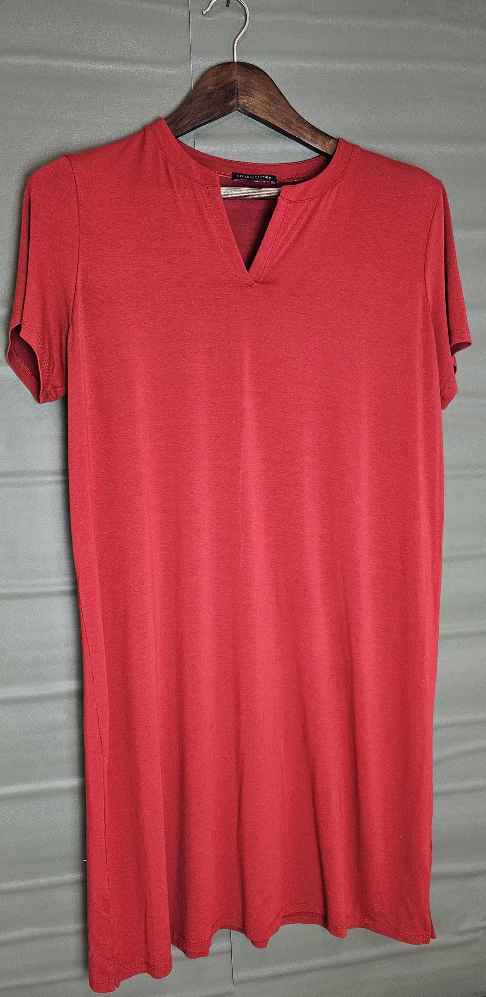 Eileen Fisher Eileen Fisher Dress Red Womens Size L Viscose Size L / US 10 / IT 46 - 3 Thumbnail