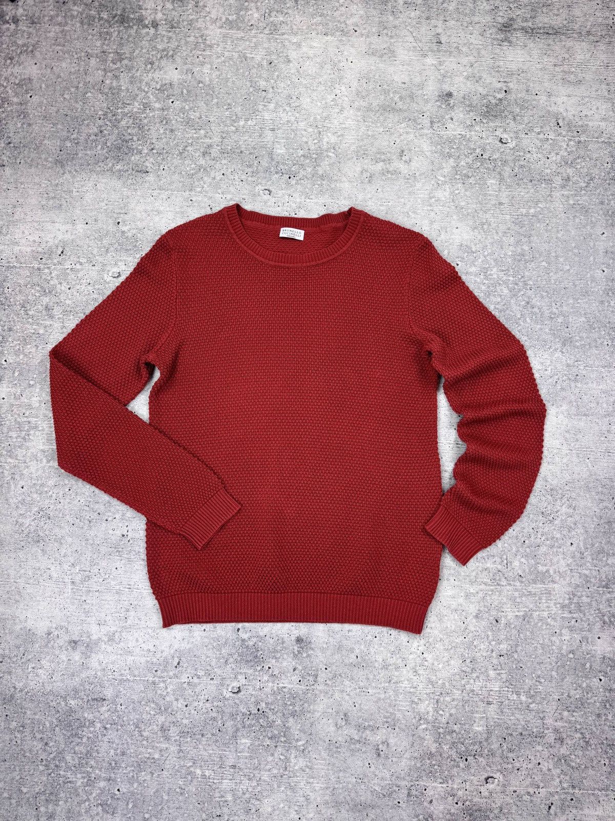 Brunello Cucinelli Brunello Cucinelli Italian Red Knit Sweater Sweatshirt Men L Size US L / EU 52-54 / 3 - 1 Thumbnail