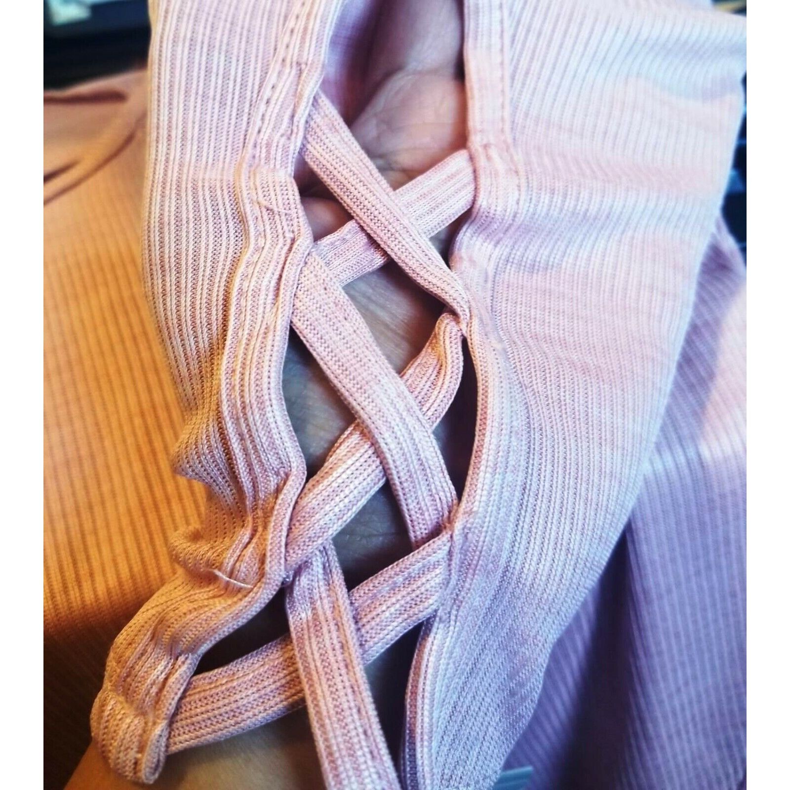 Other ⭐Harmony Sz S Basic Women Active top Coral Pink textured 3/4 Size S / US 4 / IT 40 - 5 Thumbnail