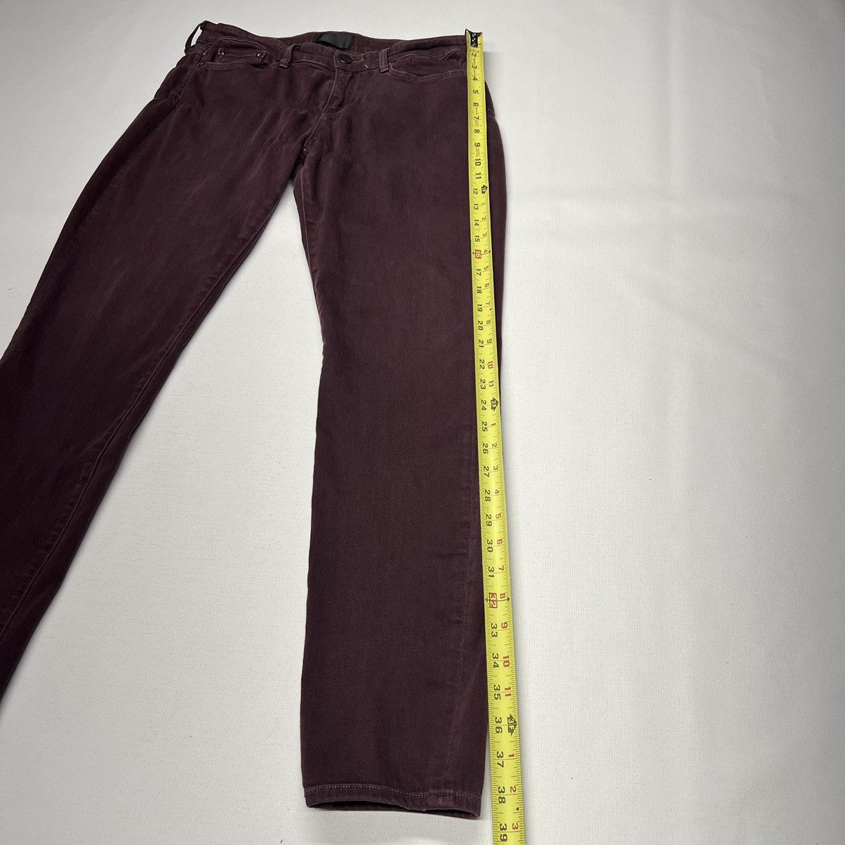 Vince Vince Jeans Burgundy Skinny Stretch Maroon Casual Denim Size 31" - 18 Thumbnail