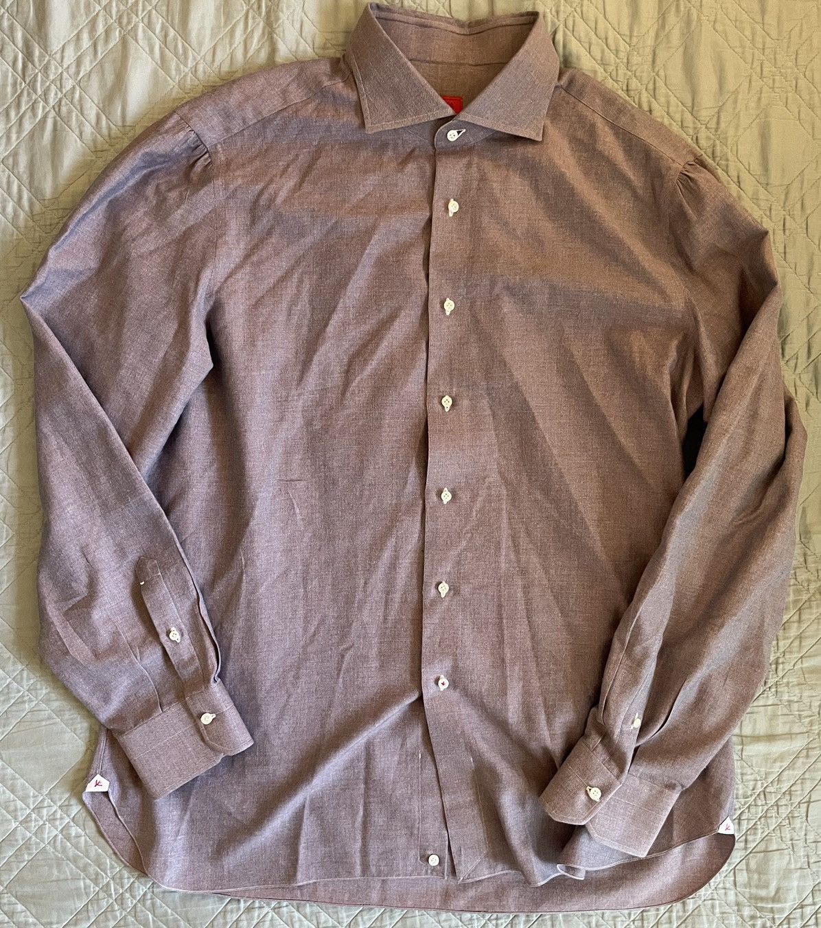 Isaia Cotton-Cashmere Dress Shirt Size US XXL / EU 58 / 5 - 2 Thumbnail