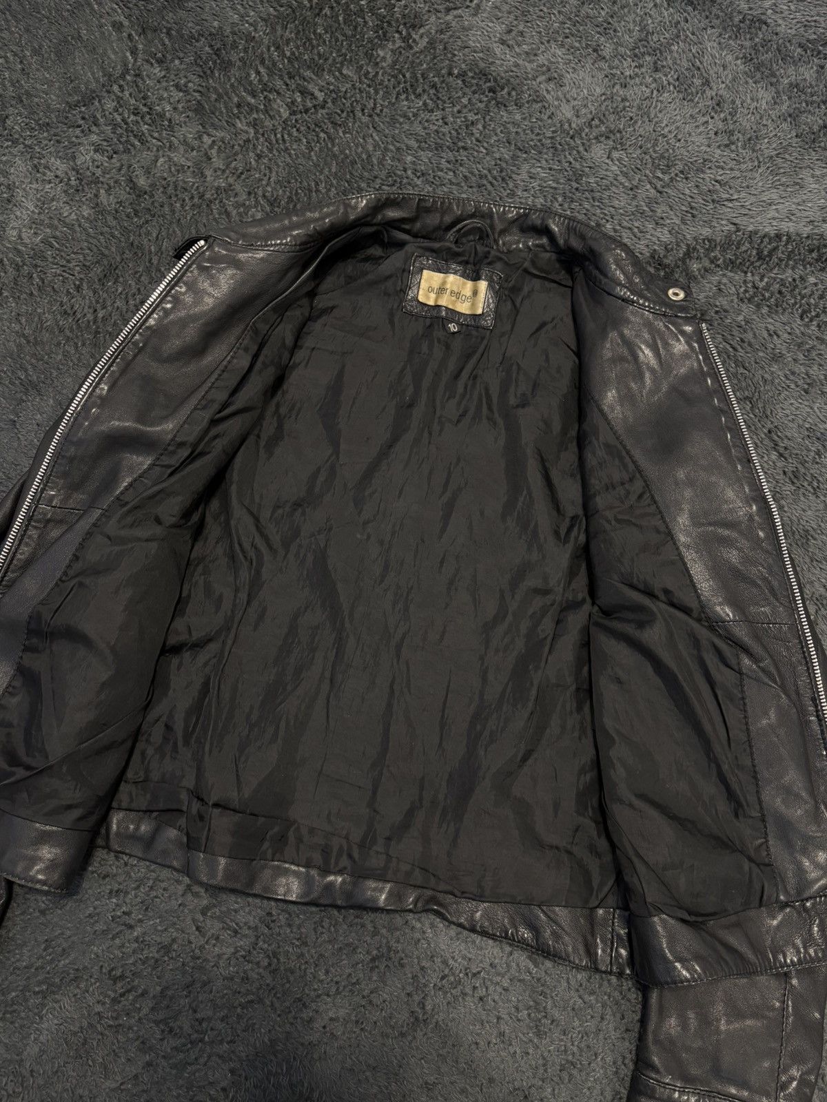 Japanese Brand 00s Real Leather Y2K Motorcycle Cropped Japan Style Jacket Size S / US 4 / IT 40 - 5 Thumbnail