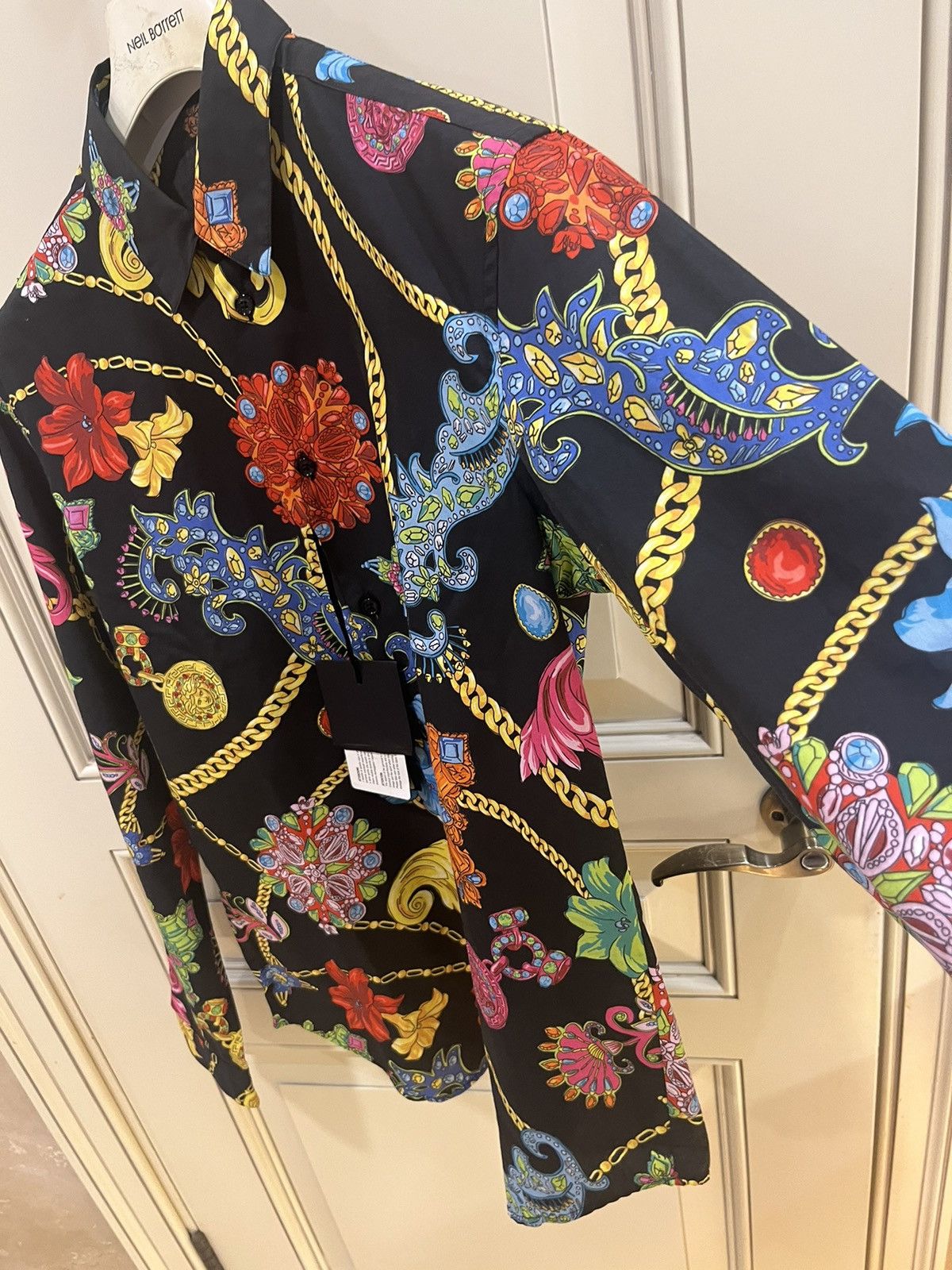 Versace floral chain print shirt collar size39 Size US M / EU 48-50 / 2 - 17 Thumbnail