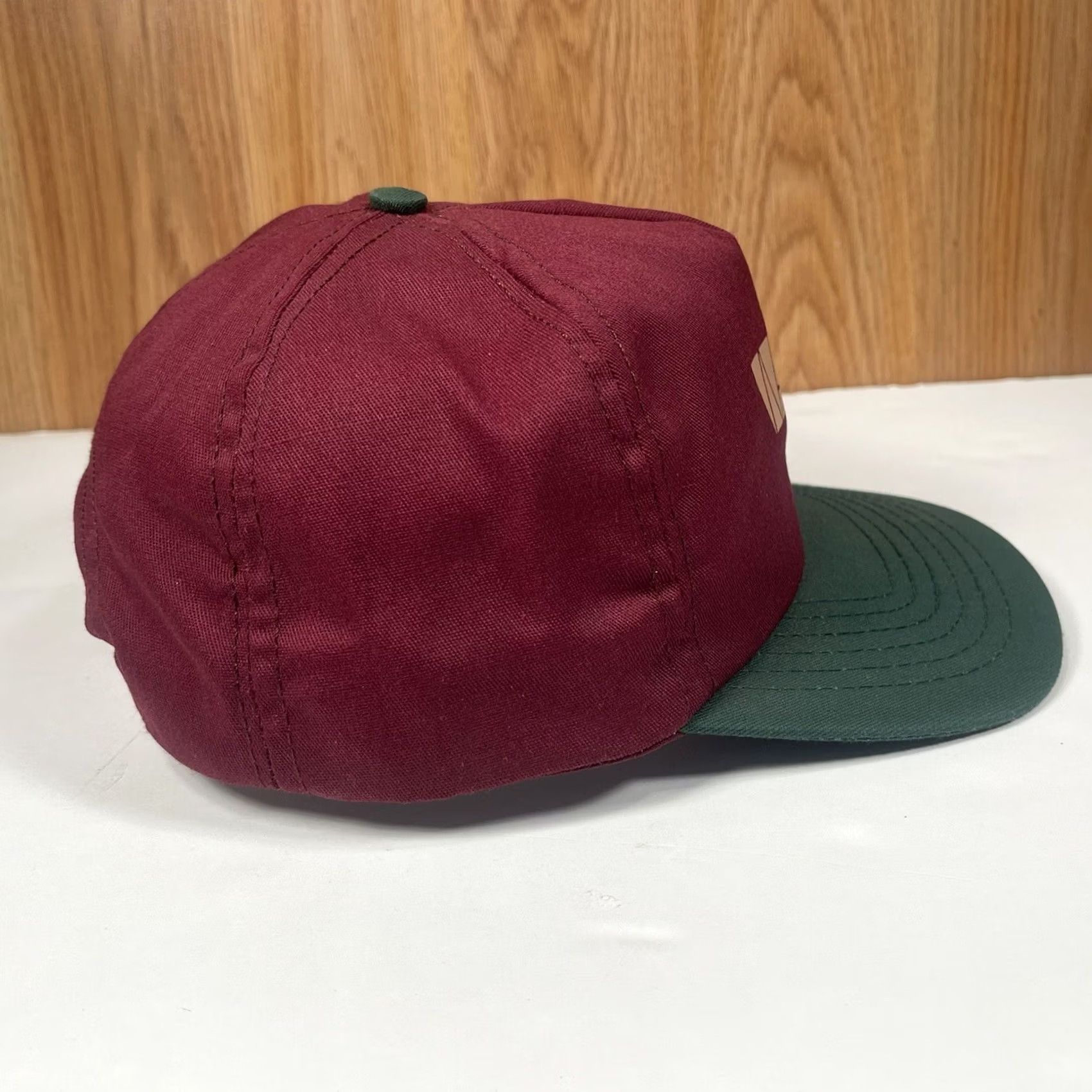 Vintage VINTAGE Unbranded VSTA Golf Adult Adjustable Snapback Trucker Hat Cap Maroon Green Men Hat Size ONE SIZE - 6 Thumbnail
