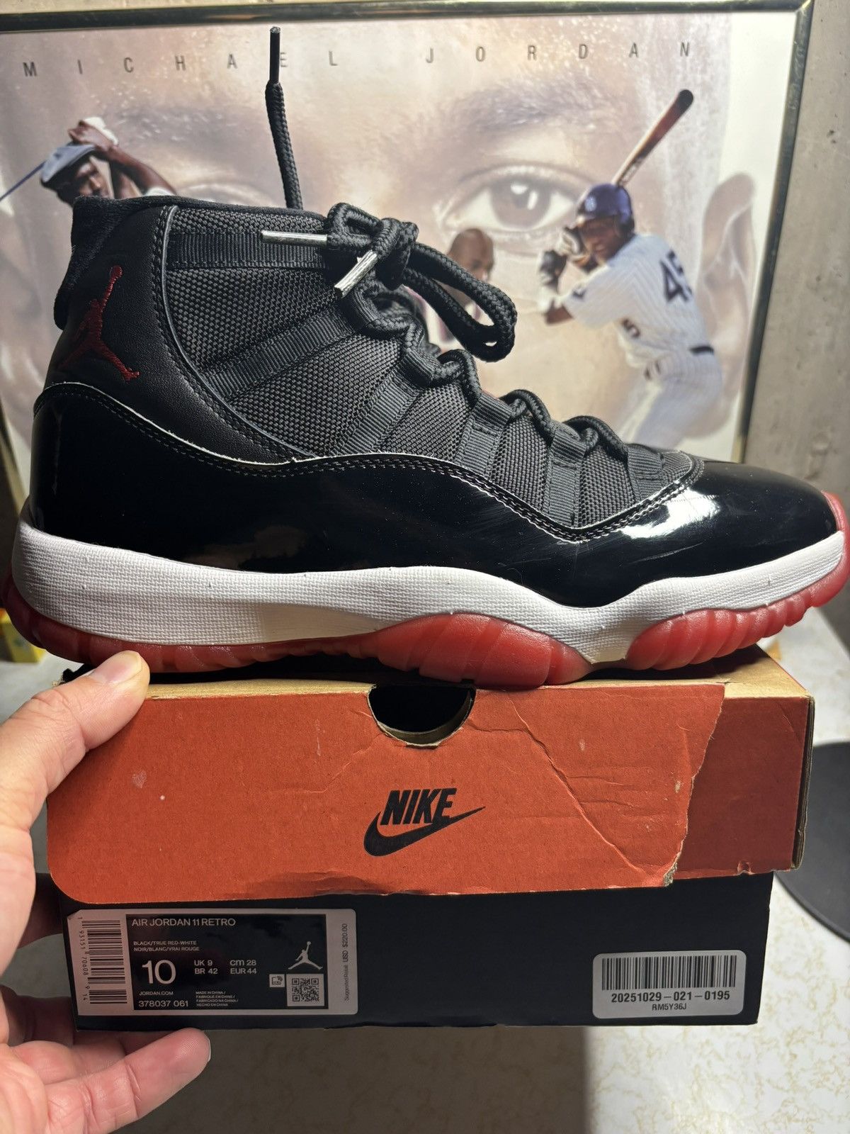 Jordan Brand Air Jordan 11 Bred 2019 Size US 10 / EU 43 - 1 Thumbnail
