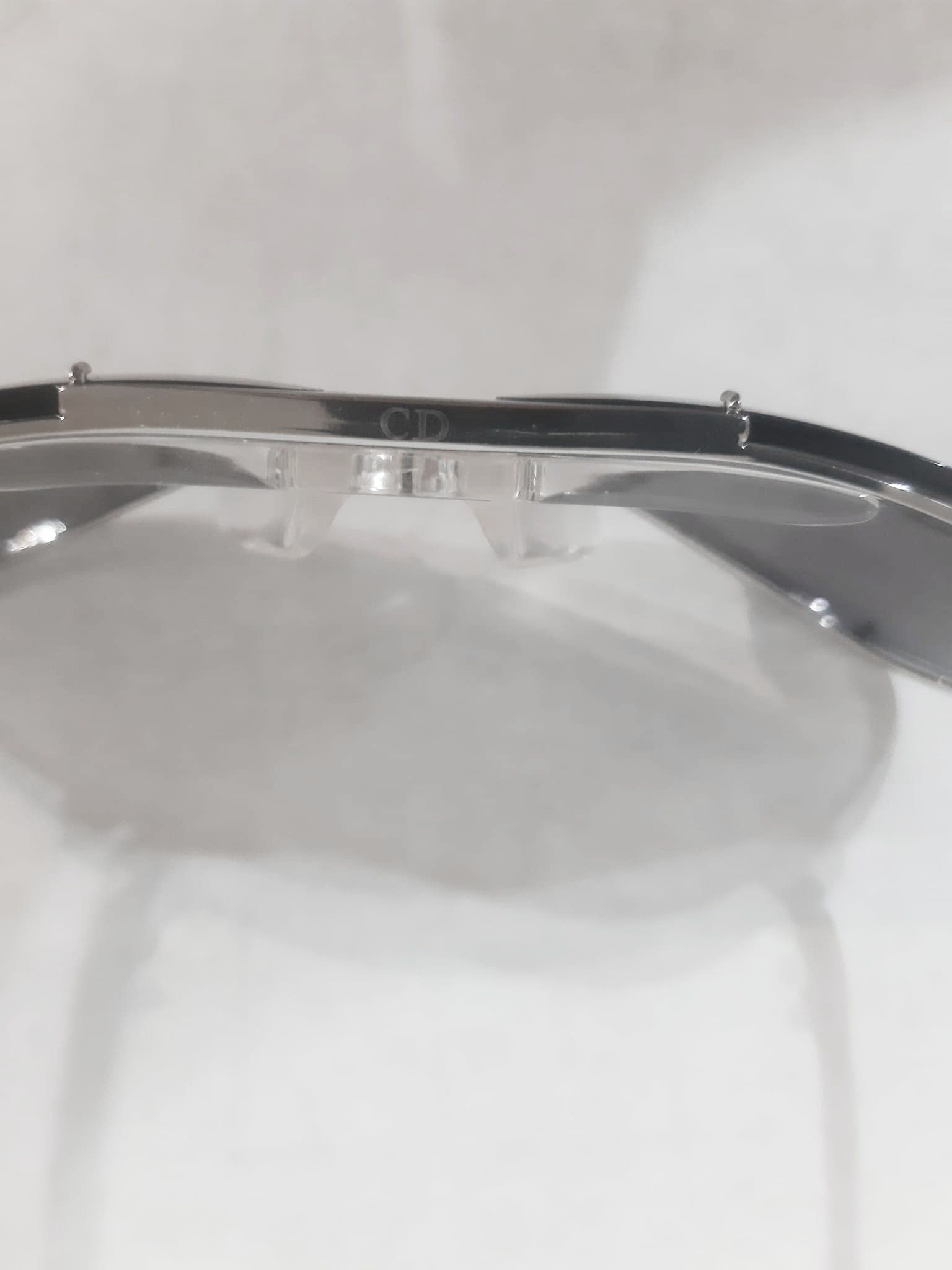 Dior × Hedi Slimane Dior Homme SS04 "Strip" Chrome Studded Aviator Sunglasses Size ONE SIZE - 5 Thumbnail