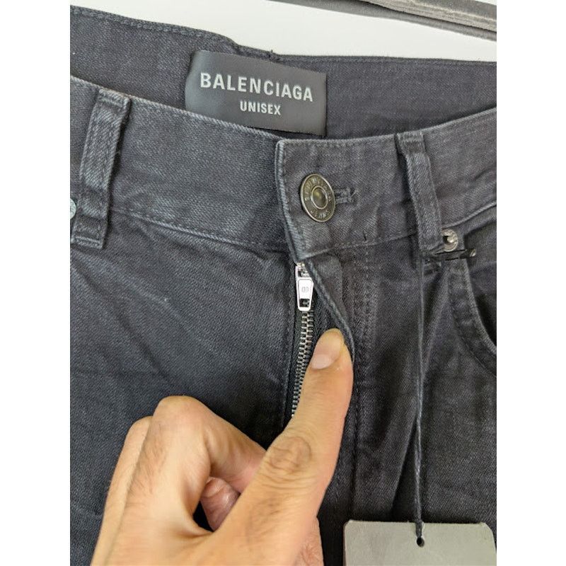 Balenciaga o1rshd1 Low Crotch Light Japanese Denim Pants in Black Size US 30 / EU 46 - 7 Thumbnail