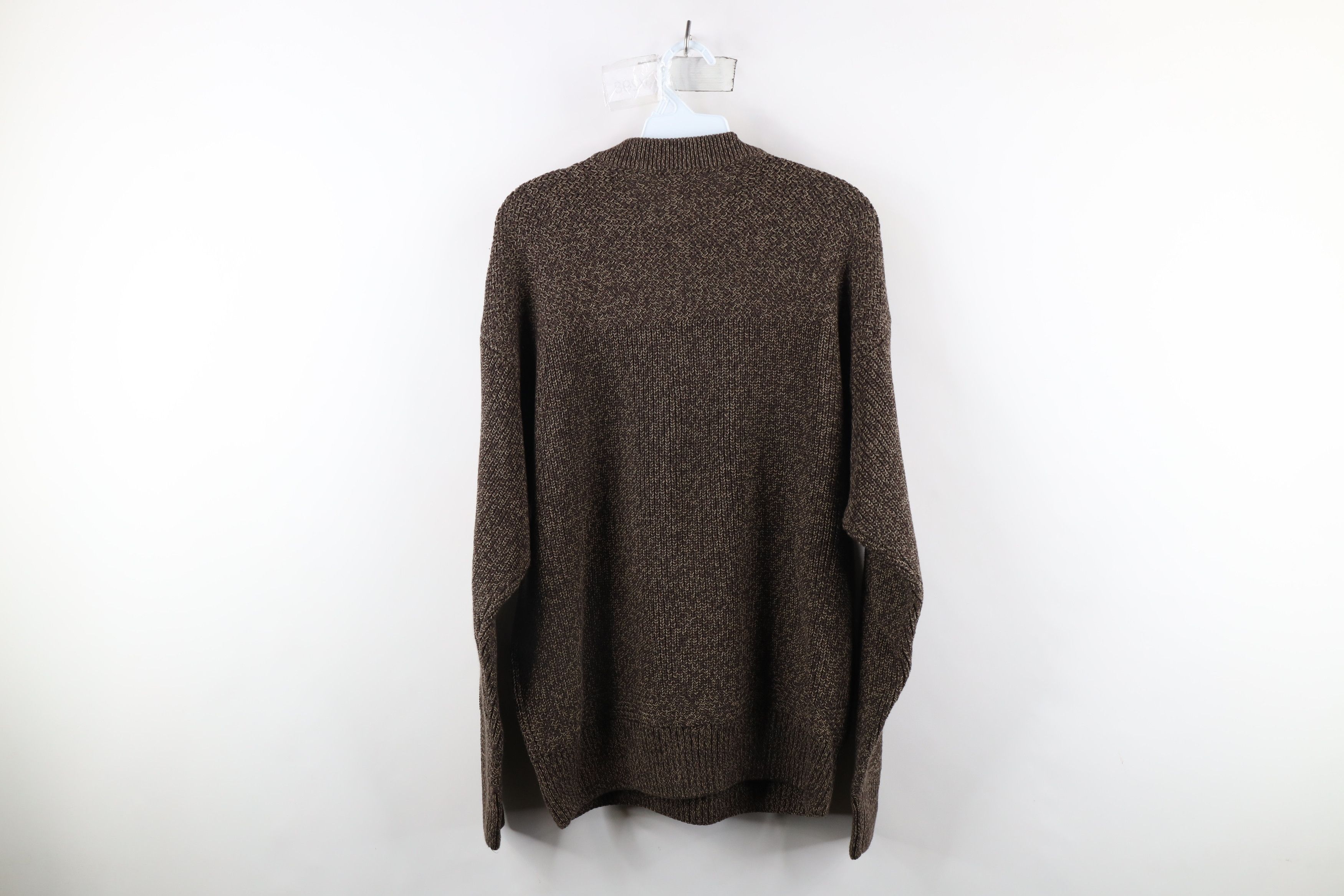 Vintage Vintage 90s Streetwear Ribbed Knit Henley Sweater Brown Size US L / EU 52-54 / 3 - 8 Thumbnail