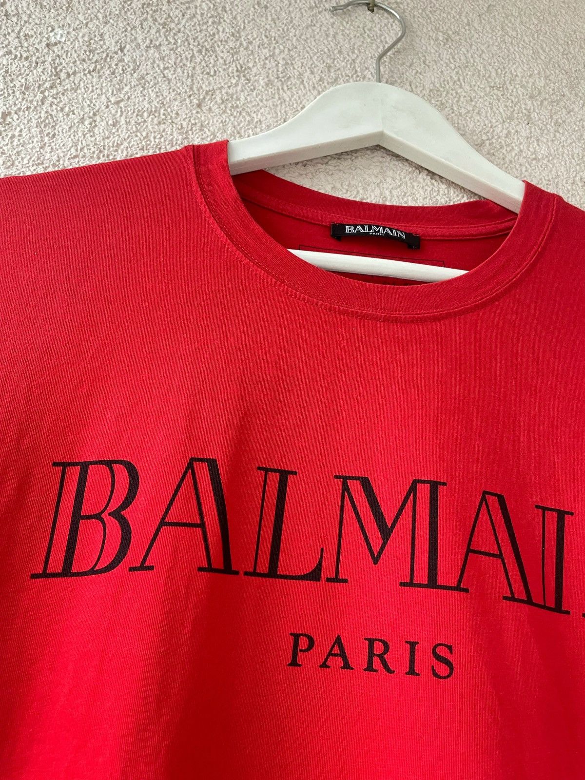 Balmain Balmain Red Men Basic Big Logo T-Shirt Size M Made Portugal Size US M / EU 48-50 / 2 - 5 Thumbnail