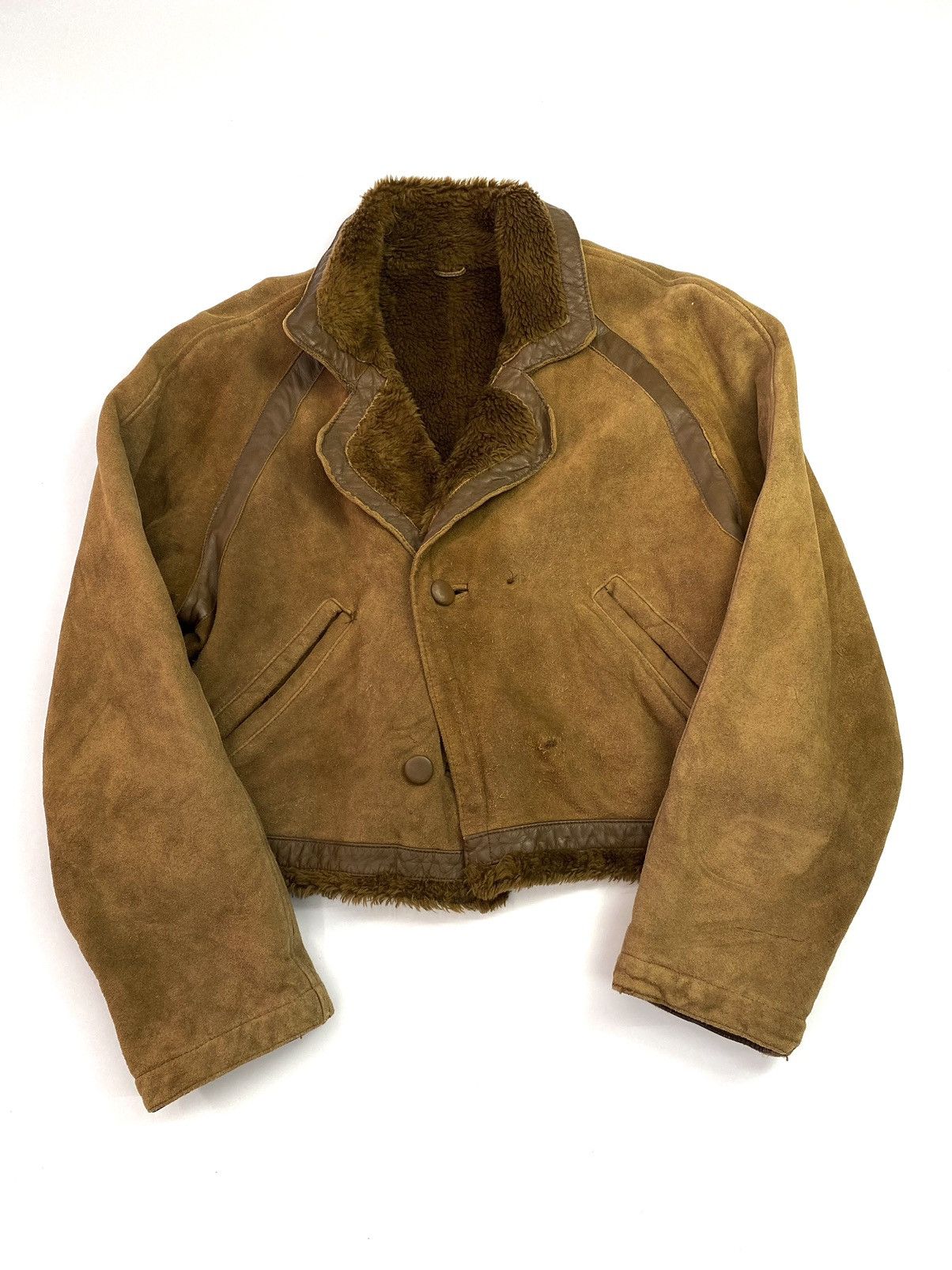 Designer × Vintage Suede leather sherpa jacket gallery seamore Size US M / EU 48-50 / 2 - 5 Thumbnail