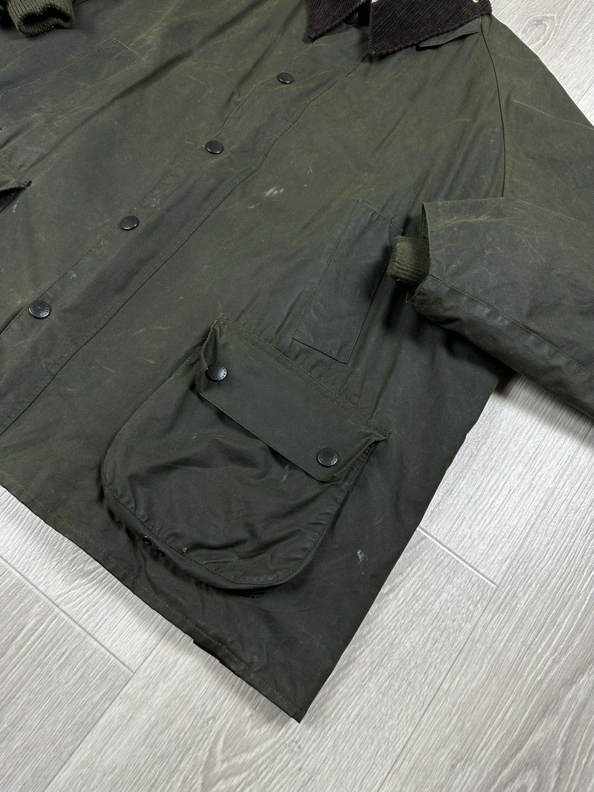 Barbour Vintage Barbour Bedale A100 Waxed Jacket Corduroy Collar Size US XL / EU 56 / 4 - 8 Thumbnail