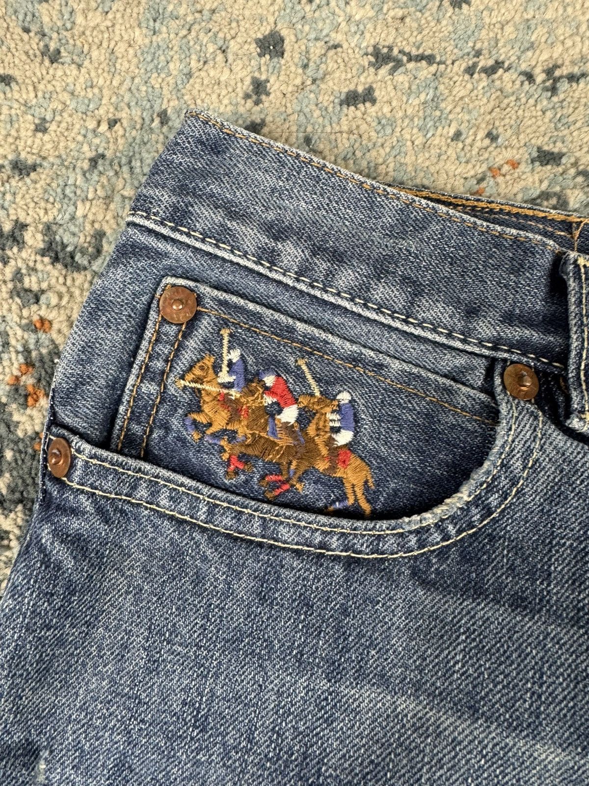 Polo Ralph Lauren Vintage Y2K Polo Ralph Lauren slim fit washed denim jeans Size US 29 - 10 Thumbnail