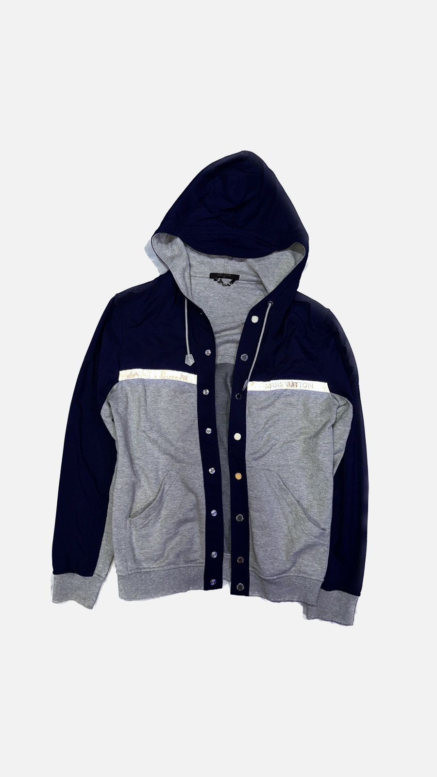 image of Louis Vuitton Travel Hoodie Jacket 2013Ss in Navy, Men's (Size Small)